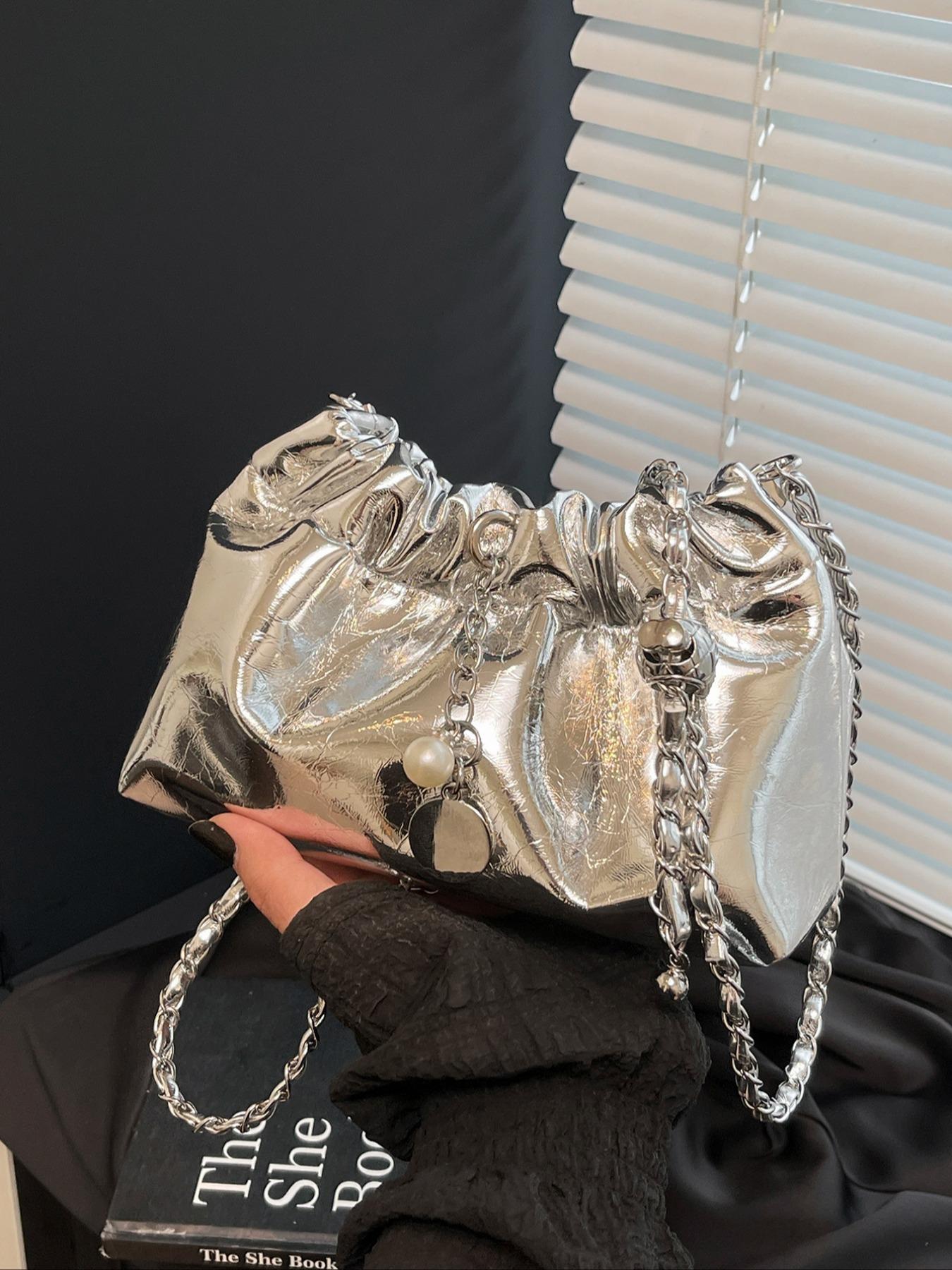 Unique Cloud Bag with Ruched Design, Rich Colors, Versatile Fashion Styles, Fits Phone & Makeup, Perfect for Party & Daily Use, Crossbody Chain Bag