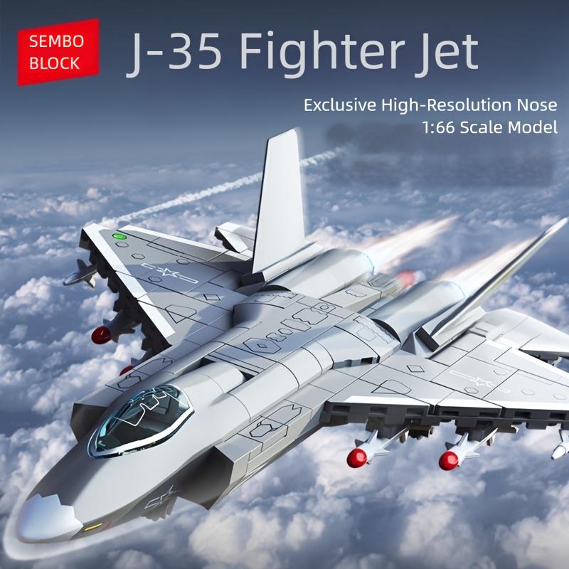 New Elegant Fighter Jet Building Block Model Kit, Hobby Collection Display Piece, Decorative Ornament, Holiday Birthday Gift