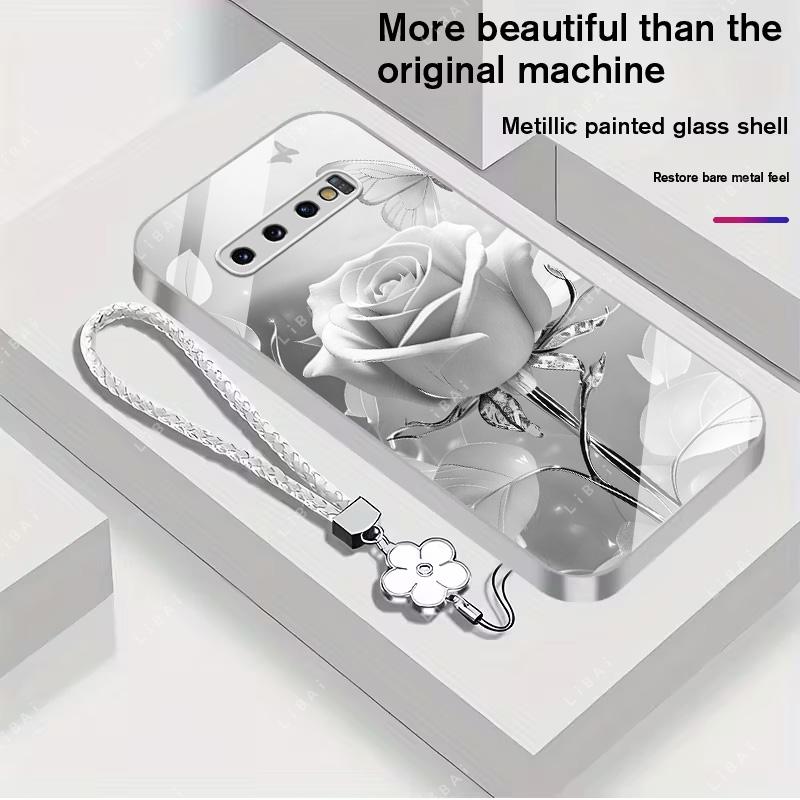 Suitable for [Galaxy S10] high-end phone case，a beautiful four-leaf clover lanyard is included,exquisite and high-end design,a variety of colors are available for you to choose from YM99