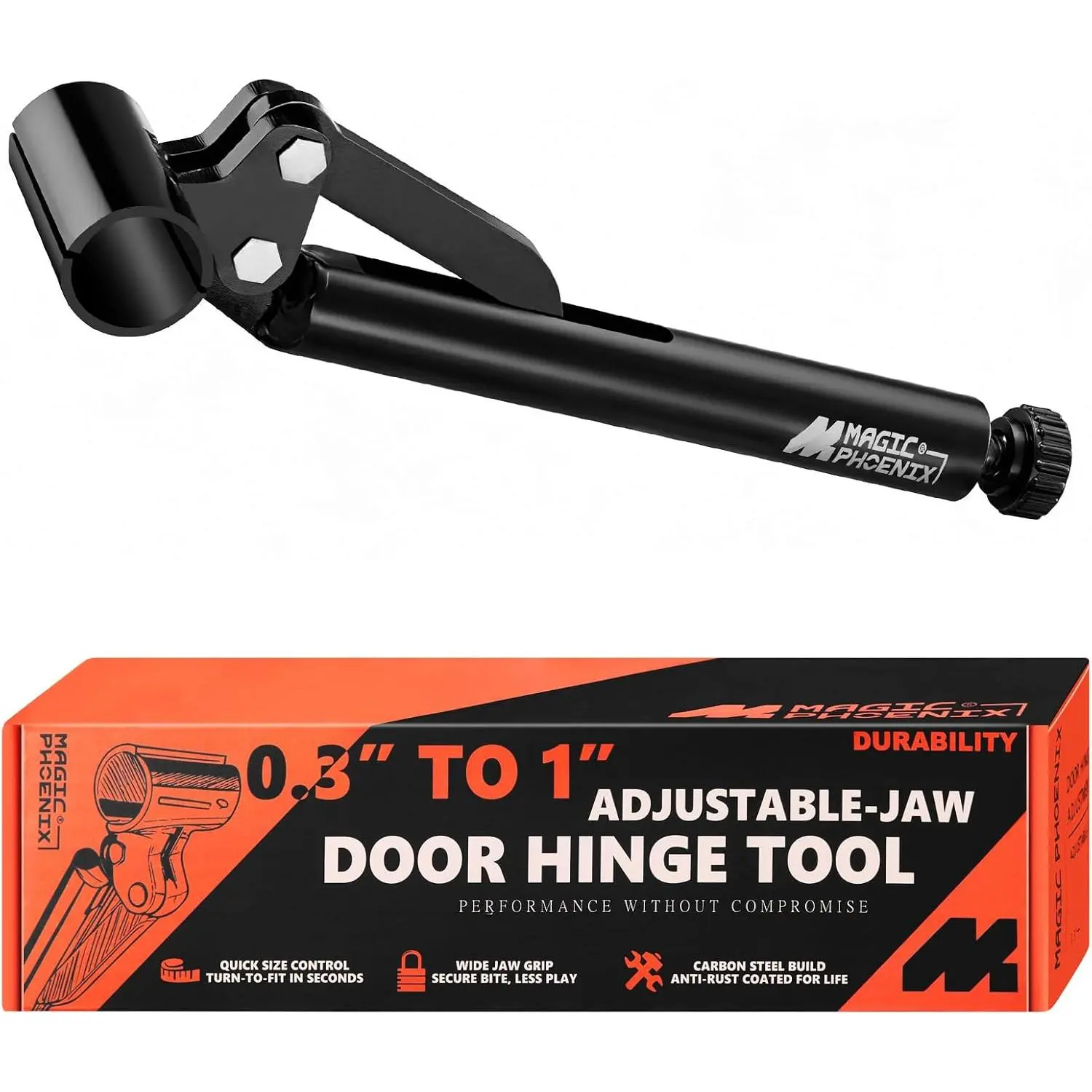 Door Hinge Adjustment Tool, 0.3''–1'' Hinge Wrench, Duty Carbon Door Hinge Adjuster for Door Alignment & Repair (Black)