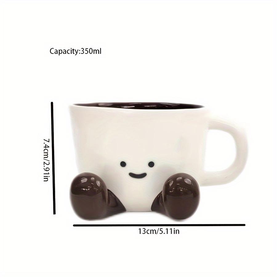 Adorable "Caramel Little Feet" Ceramic Mug — Stylish & Light Luxury Coffee Cup | Underglaze Cartoon Mug — Perfect for the Office, Breakfast, or as a Water Cup
