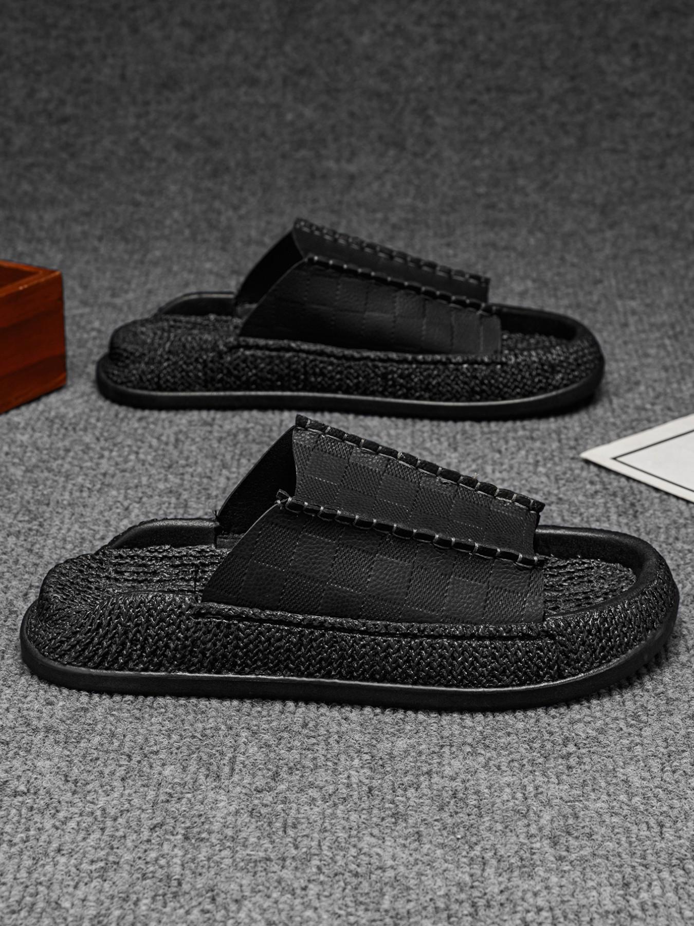 Summer Men's Sandals, Versatile Casual Slip-Ons, Soft Rubber Sole, Round Toe Design, Ideal for Beach & Driving, All-Season Comfort