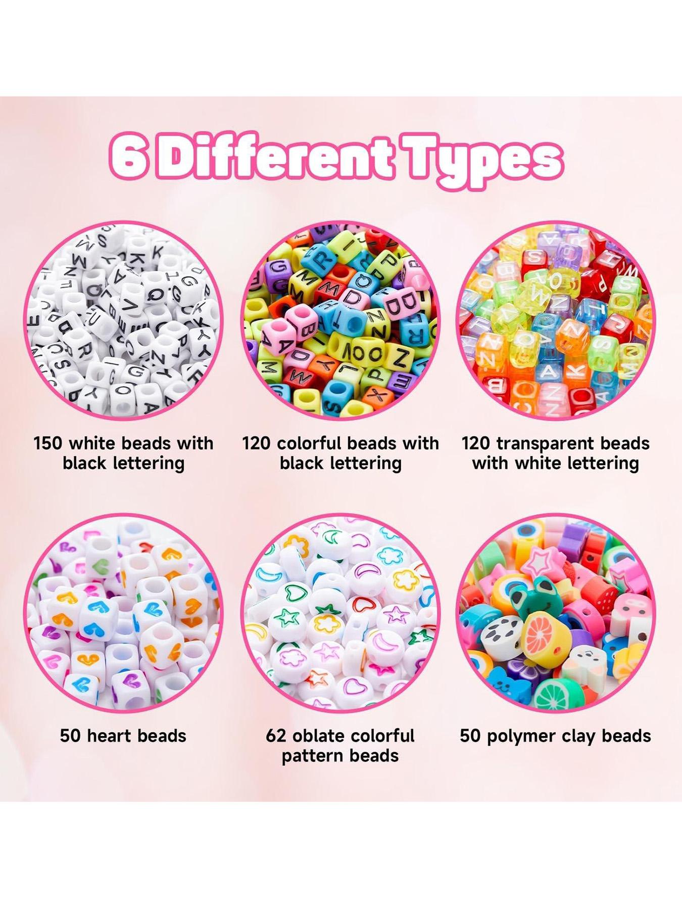1200 Piece Bracelet Making Kit, 24 Color Pony Rainbow Beads, Elastic Friendship Bracelet Set, DIY Jewelry Craft, Birthday Gift, Keychain Accessory