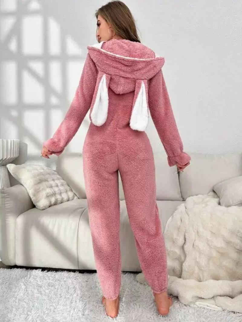 【Christmas Sale】Women’s Heart Fleece Onesie Pajamas – Cute Hooded Loungewear, Super Soft & Cozy for Cold Nights