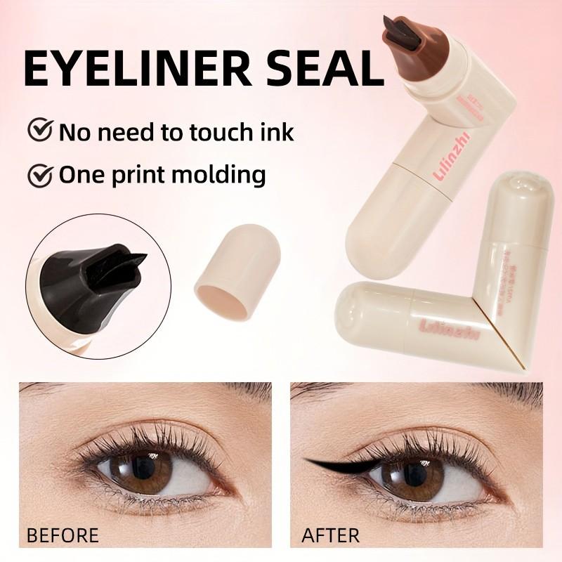 Rotary Eyeliner Stamp Pen, Long-Lasting Waterproof, Sweatproof, Smudgeproof, Ideal for Beginners, & Options, Perfect for Daily Use