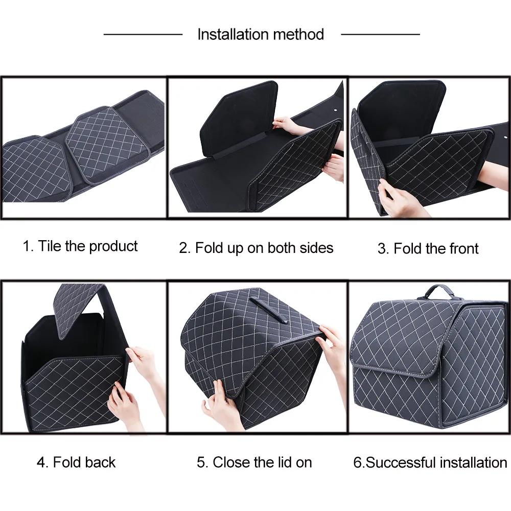 Car Trunk Storage Box, Large Capacity Auto Multiuse Tools Organizer Box, Foldable Car Storage Box for Emergency, Car Interior Accessories, Car Organization Supplies