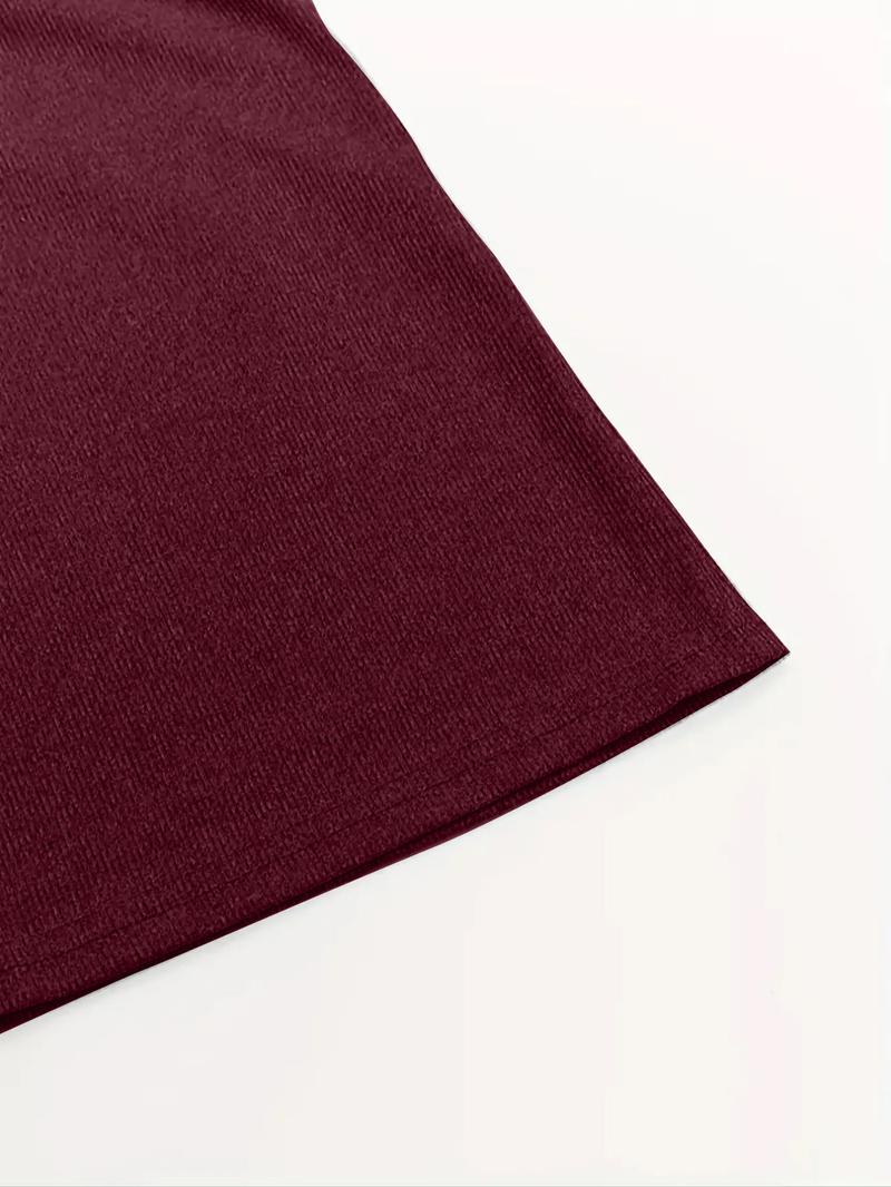 Women's Casual Tight-Fitting Dress, Low Neckline, bodycon dress，Plain Color, Spring & Fall Fashion, Moderate Fabric Thickness, Kint Style