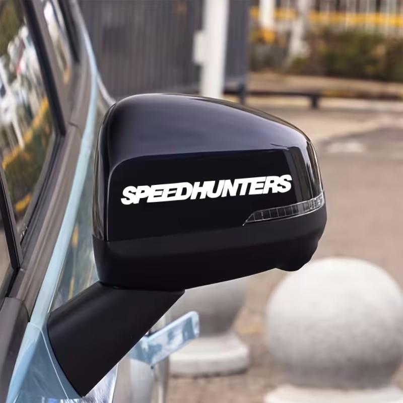 2Pcs Vinyl Sticker Set, SPEEDHUNTERS Street Racing Decal for Car Body, Wiper, Wheel, Motorcycle,Self-Adhesive