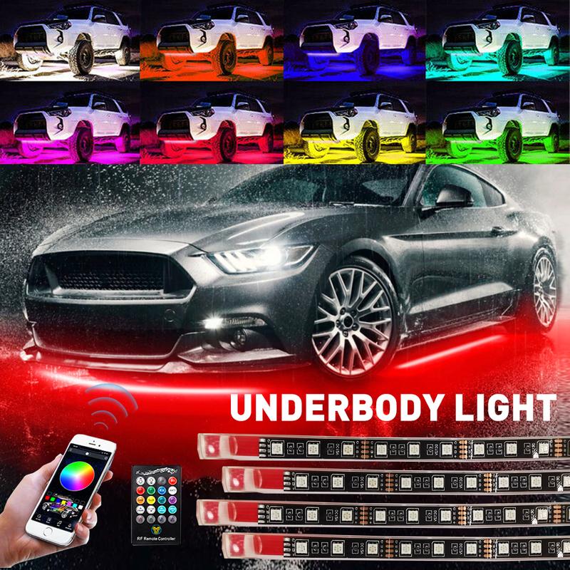 AUXITO RGB LED Strip Under Car Tube Underglow Underbody System Neon Light Lamp Kit
