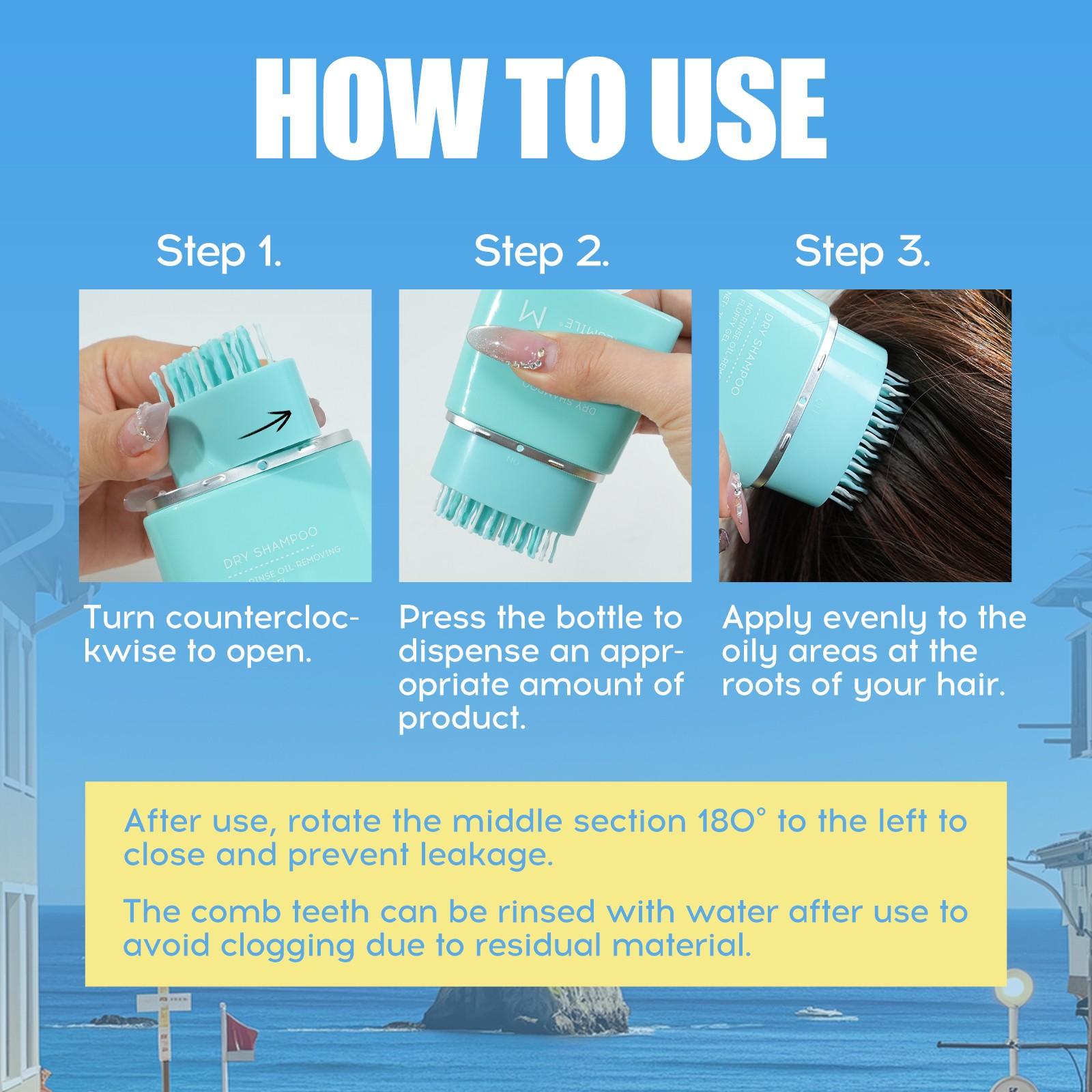 Mlsmslie No-Rinse Shampoo for Oil Control and Volumizing, Comb-Integrated Hair Brush, Portable and Convenient, Ideal for Lazy Days