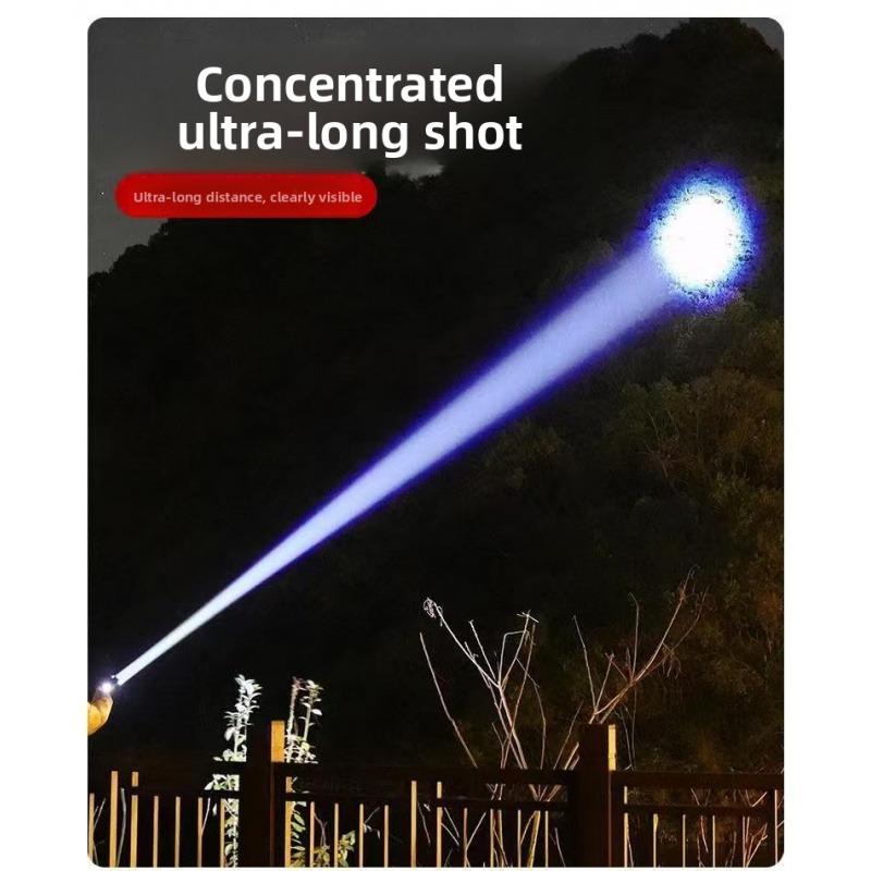 Super Bright Rechargeable Flashlight Torch, Adjustable Focus, Outdoor Camping, Fishing, Hunting, Rock Climbing, Emergency Use, High Lumens Flashlight, High Lumen Flashlights