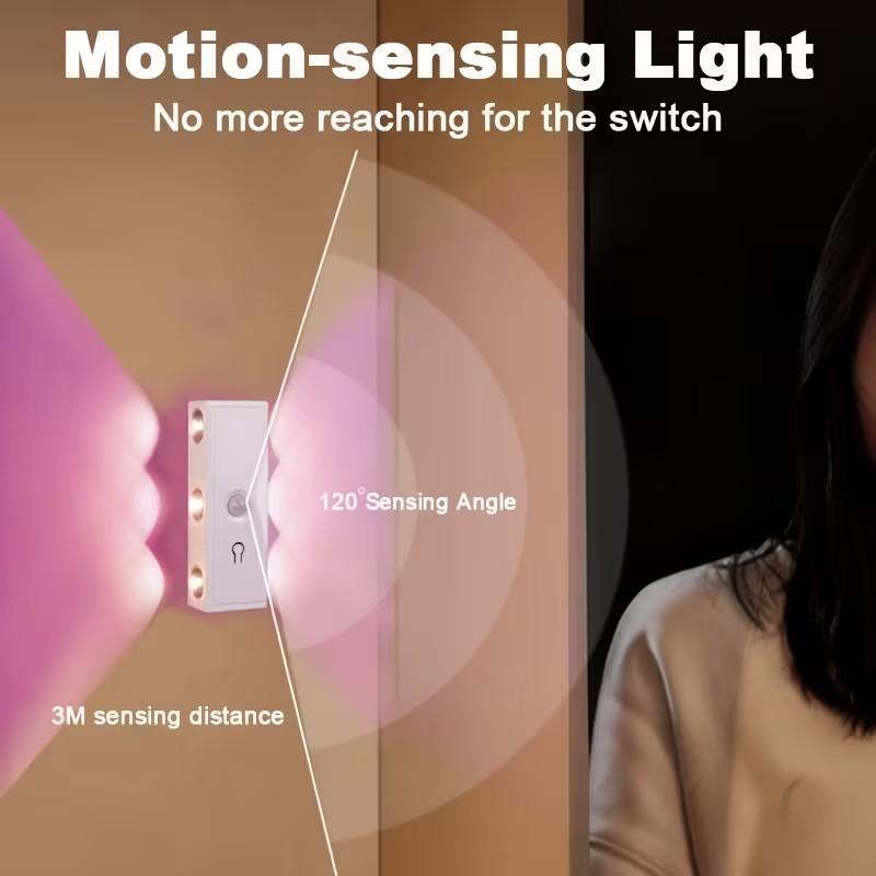 RGB Wall Light, LED Smart Motion Sensor Night Light, USB Rechargeable Bedside Lamp, Living Room, Bedroom, Hallway, Entryway, Staircase Decorative Light, Led Ambient Lighting, Home Lighting