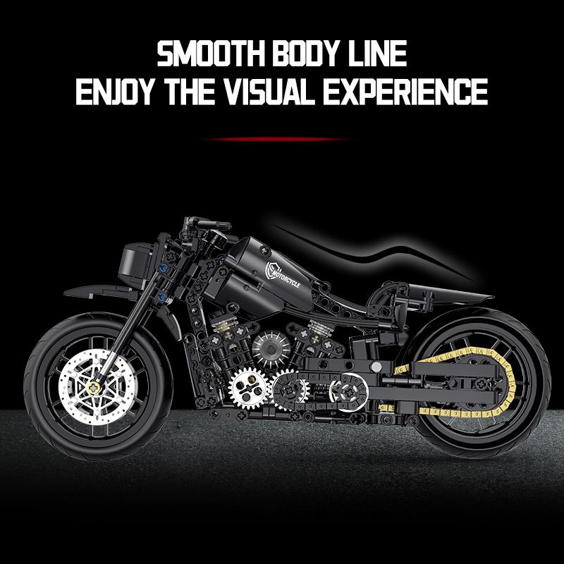 Classic Motorcycle Building Block Set for Kids and Adults, Creative Construction Toy, Perfect Gift for Motorcycle Enthusiasts