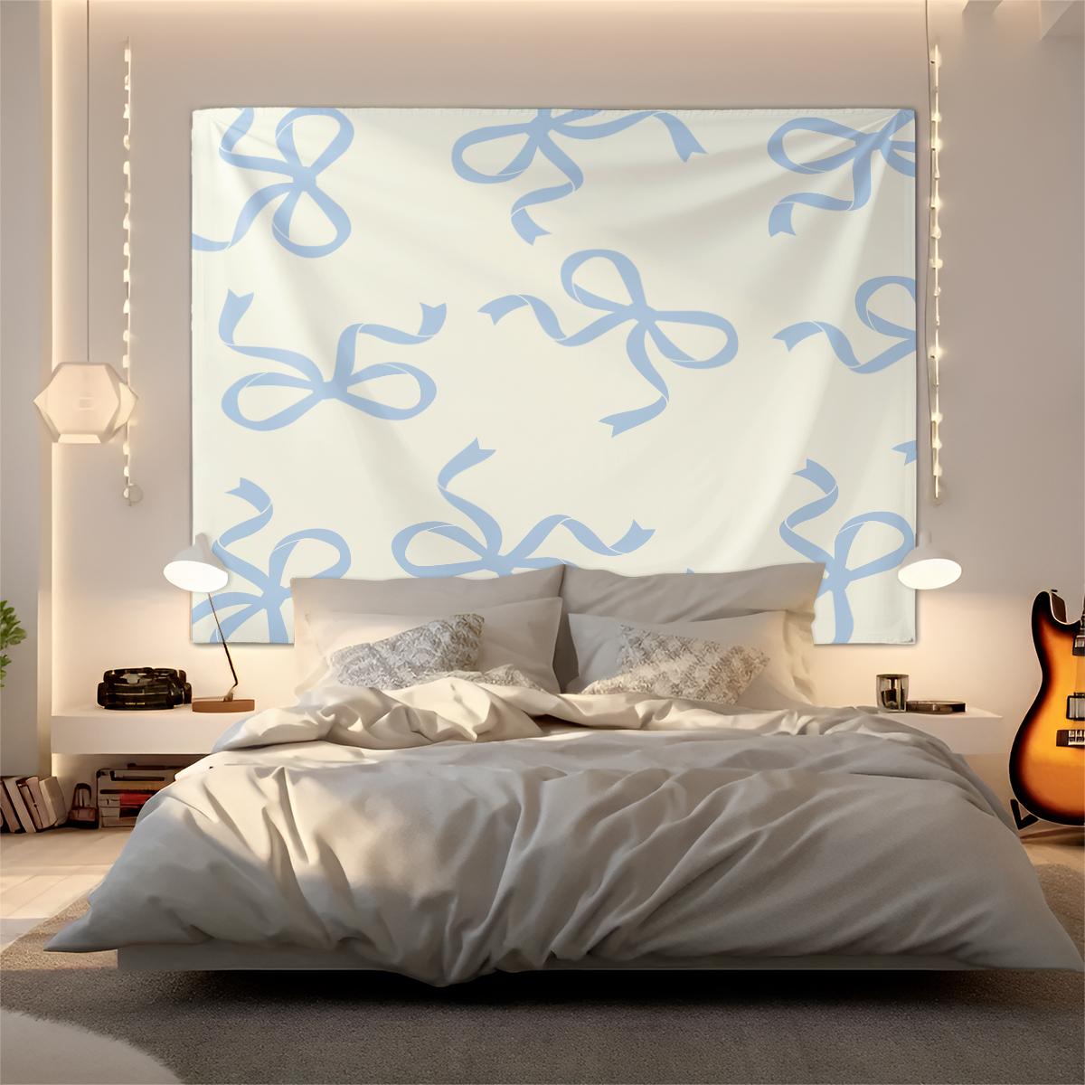 Bow Series Cute Romantic Sweet Decorative Tapestry, Gentle Healing Girlish Aesthetic, Photo & Party Backdrop, Housewarming Birthday Valentine's Day Christmas Gift