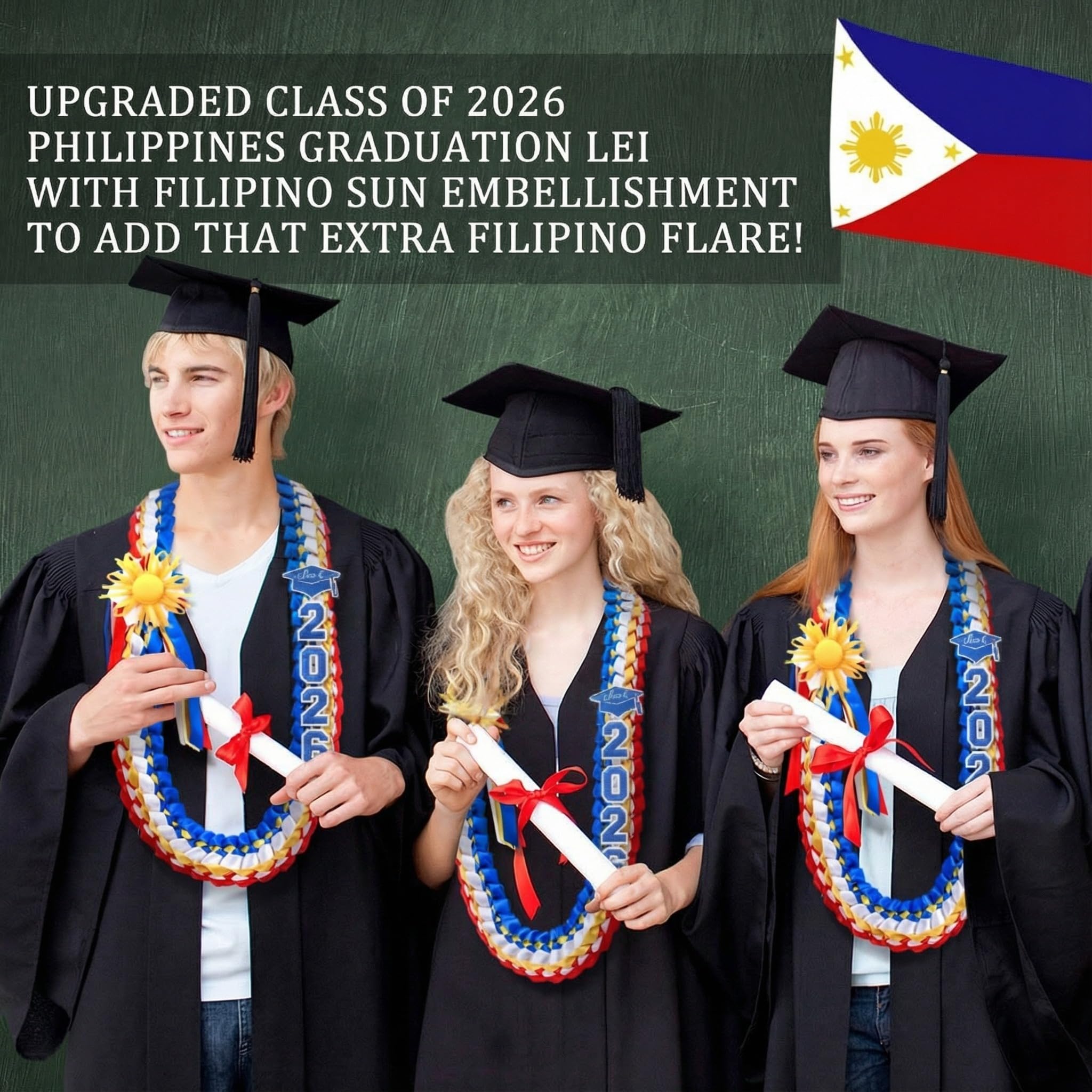 1 Piece 2026 Graduation Wreath Graduation Gift | 2026 Graduation Ribbon and Coin Wreath Handmade Double-Braided Necklace | Graduation Gift Supplies