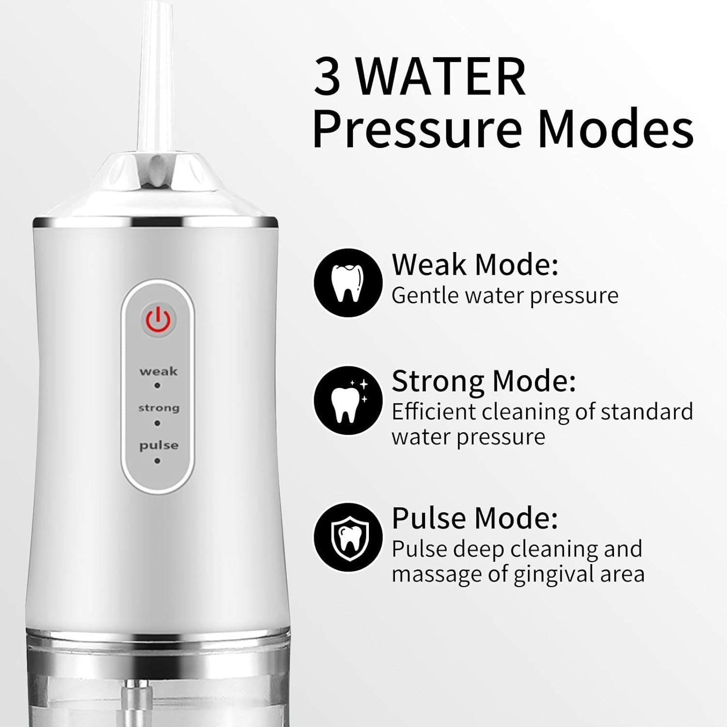 Electric Water Flosser, Portable Rechargeable Oral Irrigator with 4pcs Multifunctional Nozzle for Home & Travel, Personal Oral Care Appliance, Oral Hygiene Kit, Dental Water Flosser, Cordless Water Flossers
