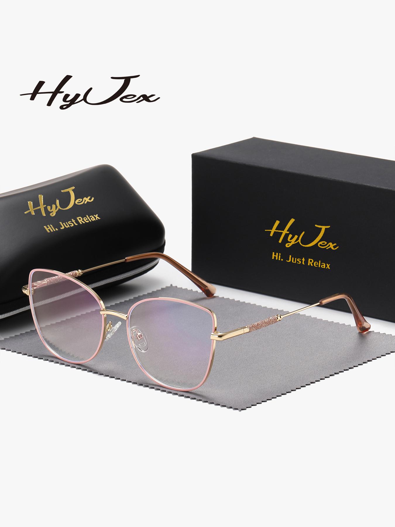 HYJEX 1 Piece Unisex Fashionable And Versatile Style Anti Blue Light Full Frame Plano Glasses Elegant And Charming Cat Eye Frame Plano Glasses