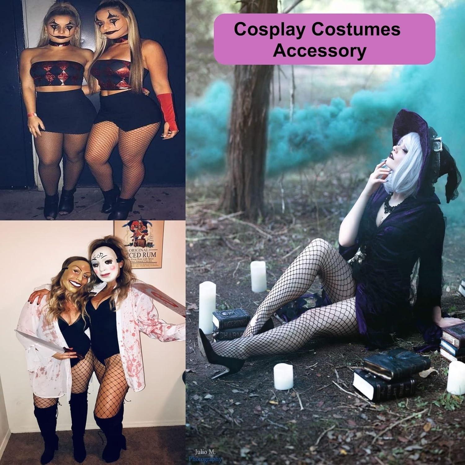 4 Pairs Women Fishnet Tights, Fishnets Net Stockings Pantyhose for Daily Wear, Cosplay, Holiday, Date, Perfect for Layering Fashion