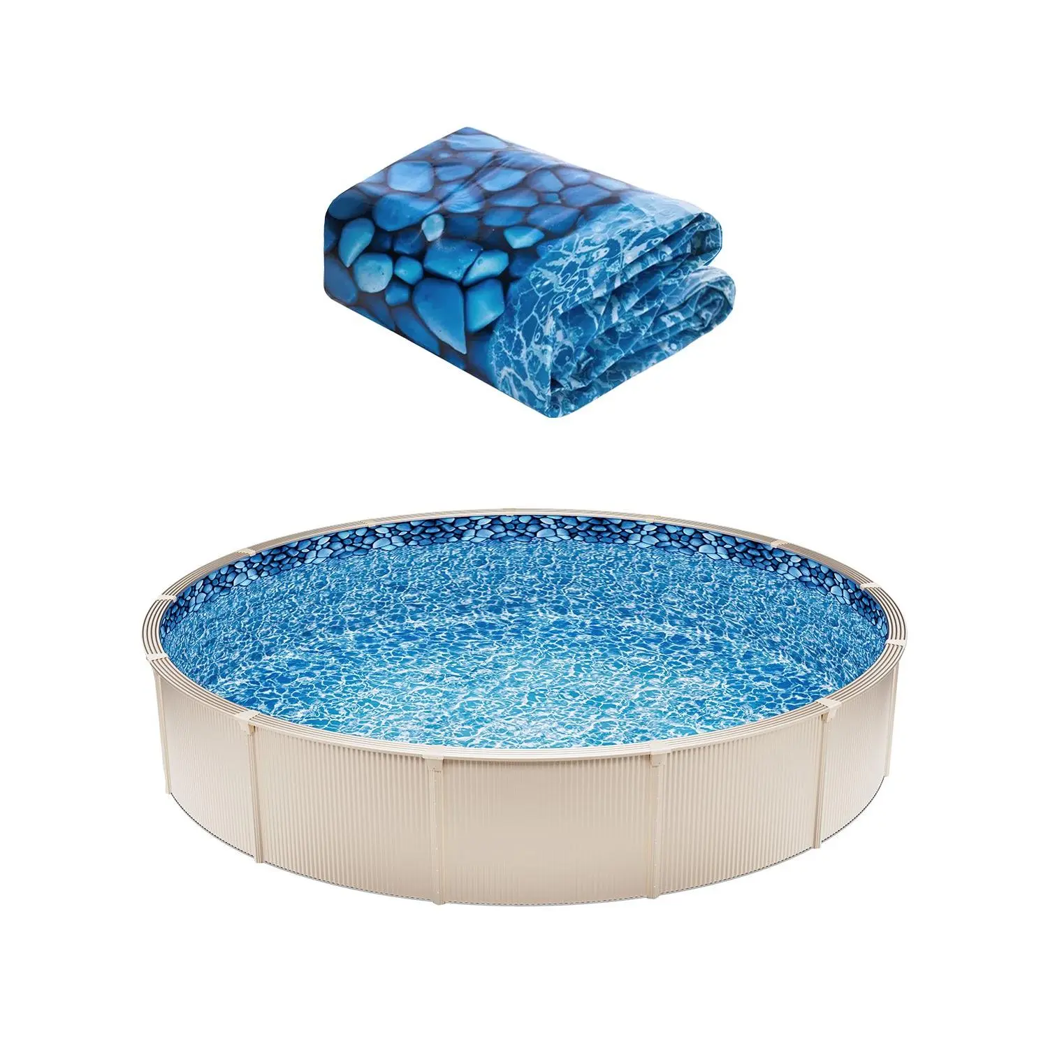 VEVOR 18-ft Round Above Ground Pool Liner, Unibead Pool Liners, Standard Gauge, 52inch Wall Height, Designed for Steel Sided Above-Ground Swimming Pools