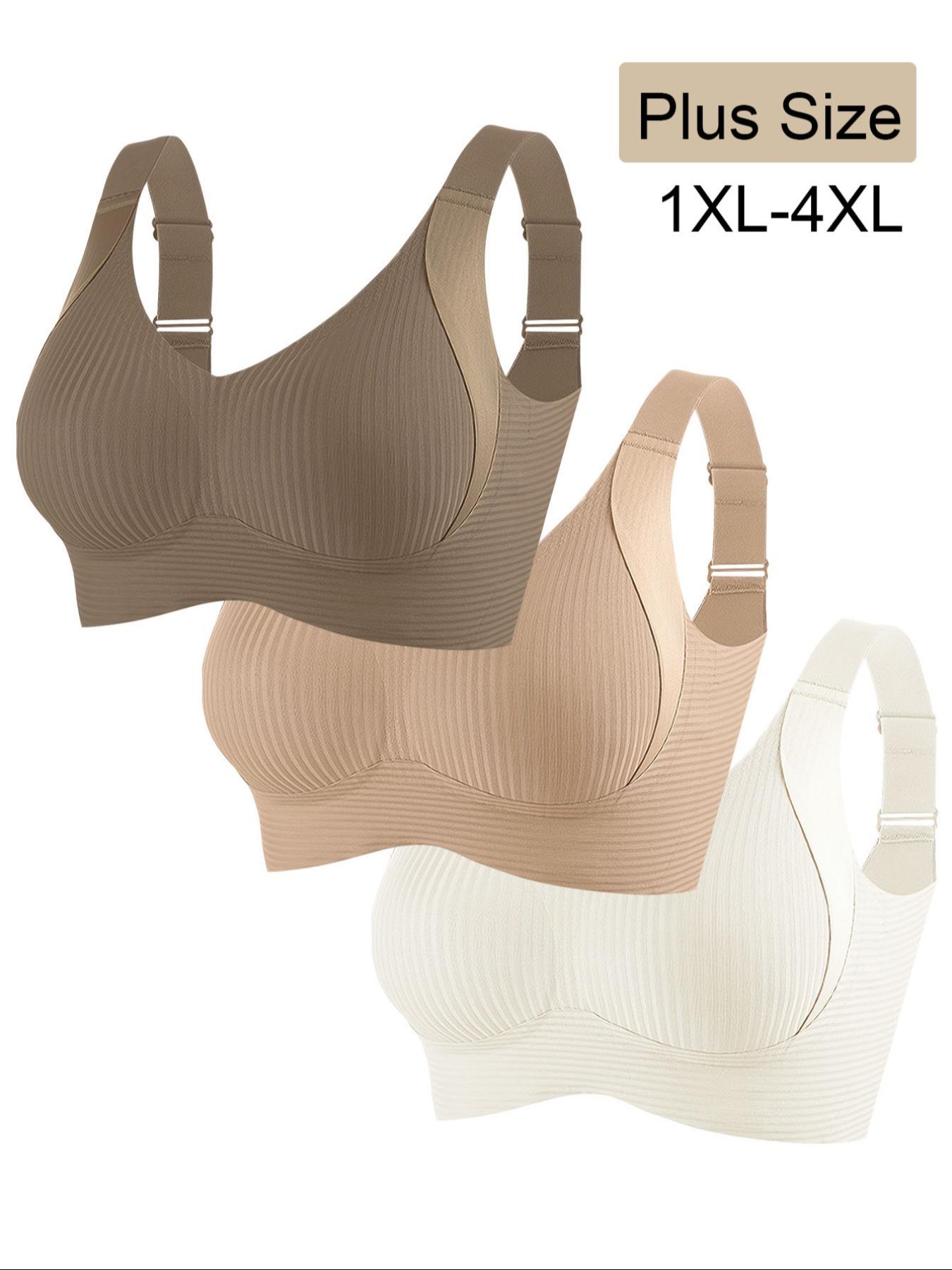 Women's Plus Size Seamless Underwire Bra, Lift & Support, Full Back Coverage, Light Thin Lining, Casual Daily Wear, Fitness Yoga Workout, Stretch Sports Bra