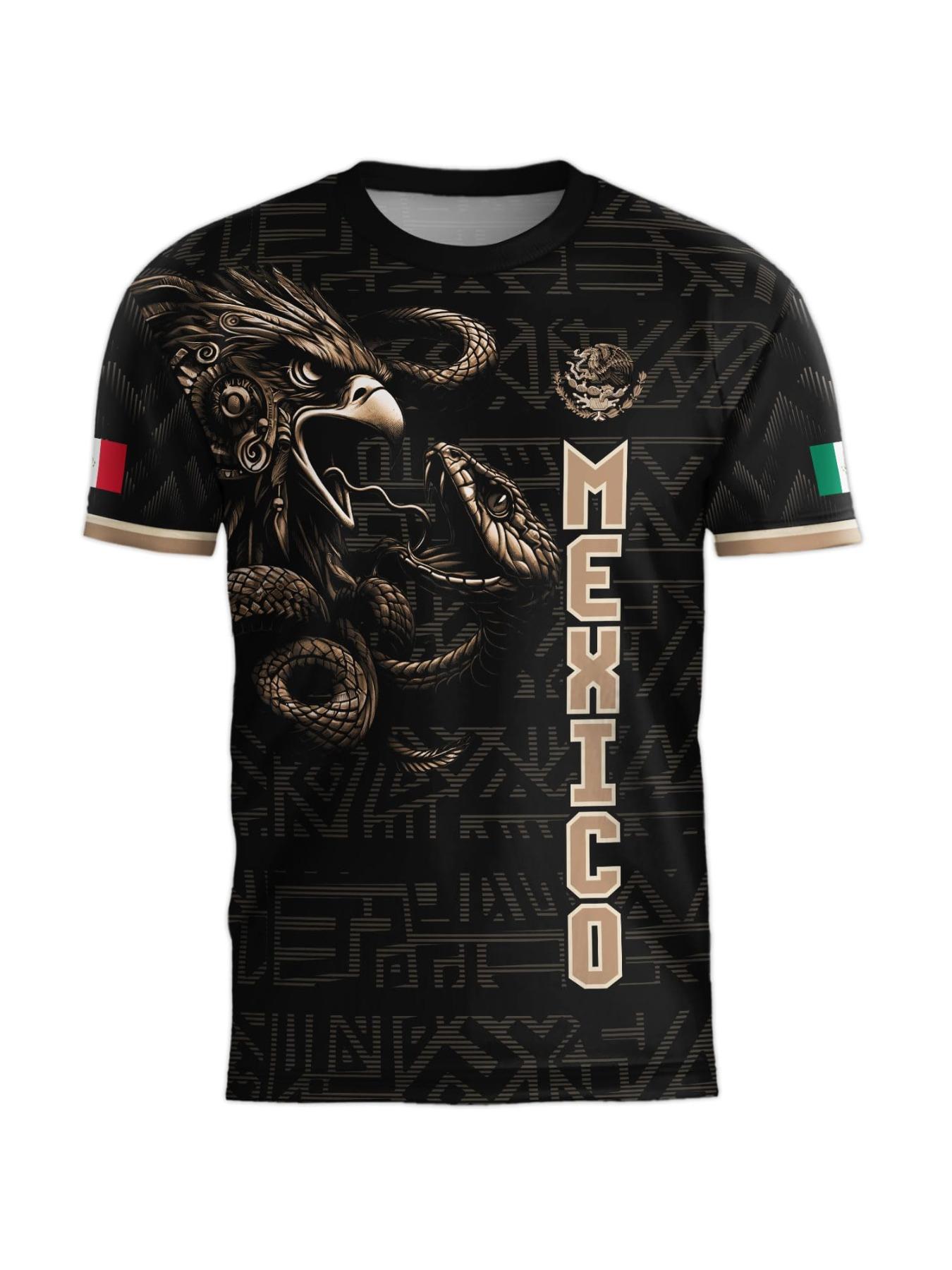 Mexico World Cup Short Sleeve T-Shirt, Breathable Quick-Dry Sports Fabric, Casual Fitted Ombre Design, Unisex Long Tee for All Seasons, Athletic Sports Clothing