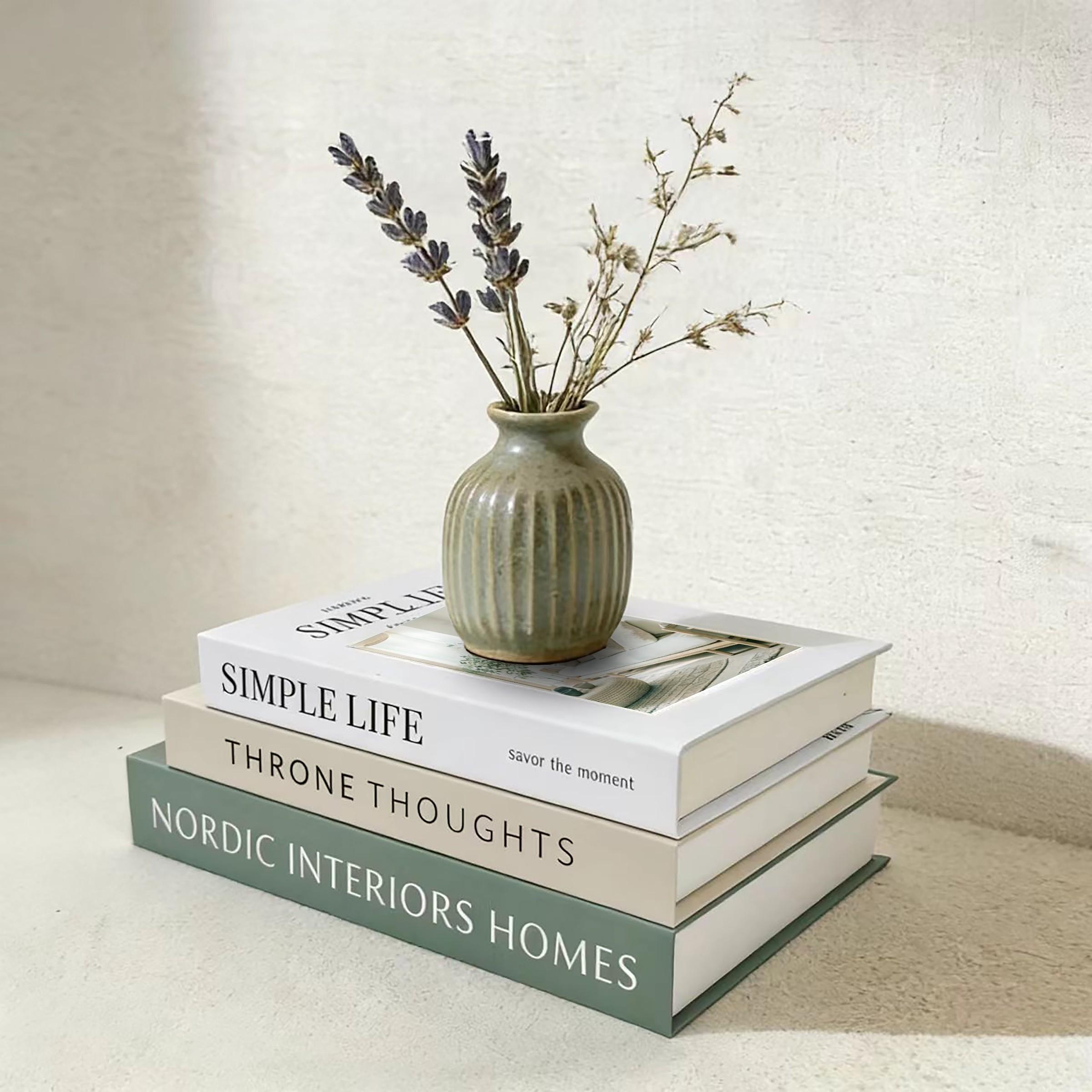 3-Piece Home Decor Book Set, Luxurious Minimalist Decoration, Artificial Realistic Books for Coffee Table, Living Room, Bedroom, Office