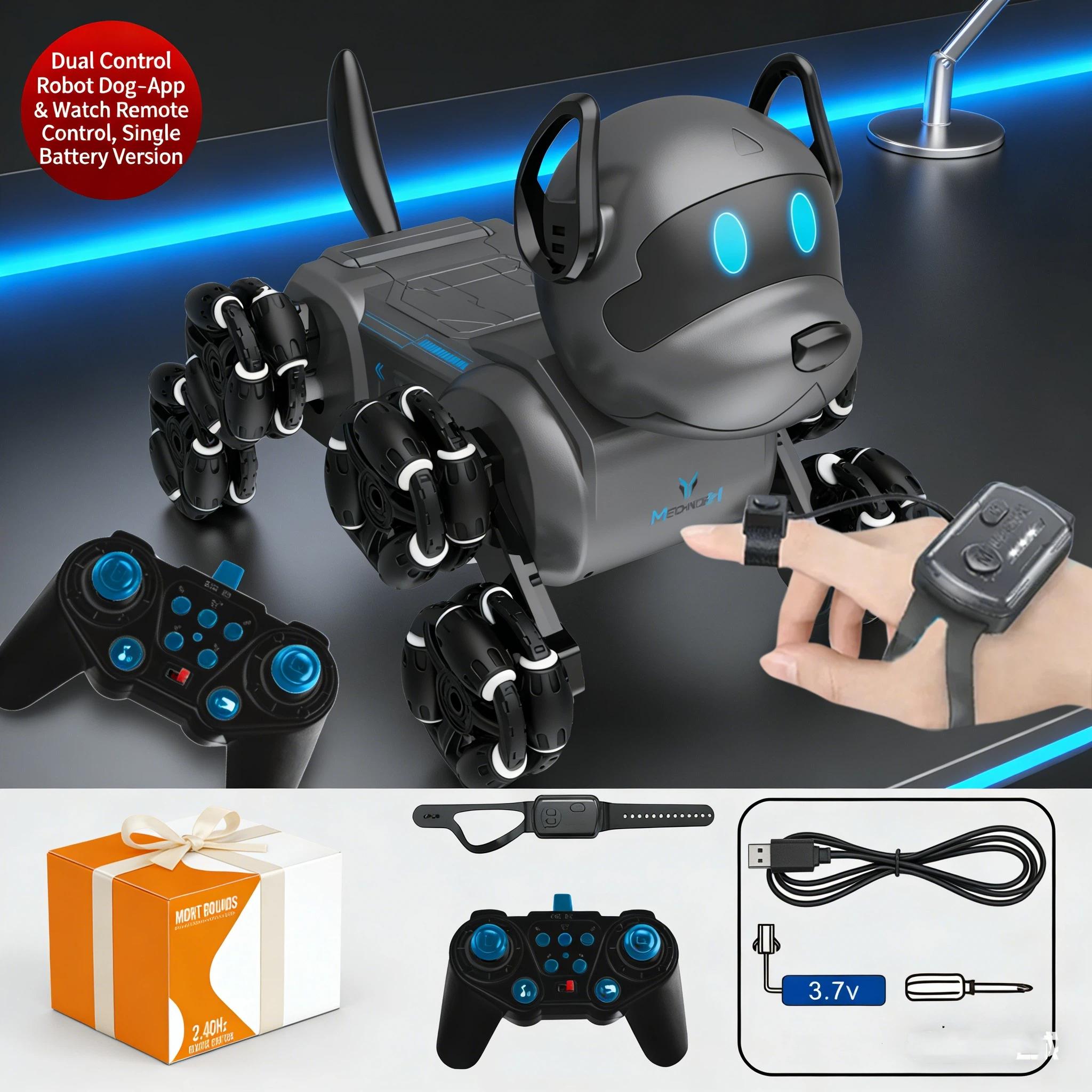 Smart Remote Control Robot Dog Toy, Gesture Sensing Electric Pet Dog for Kids, Birthday Gift, Holiday Present, Boys' RC Toy