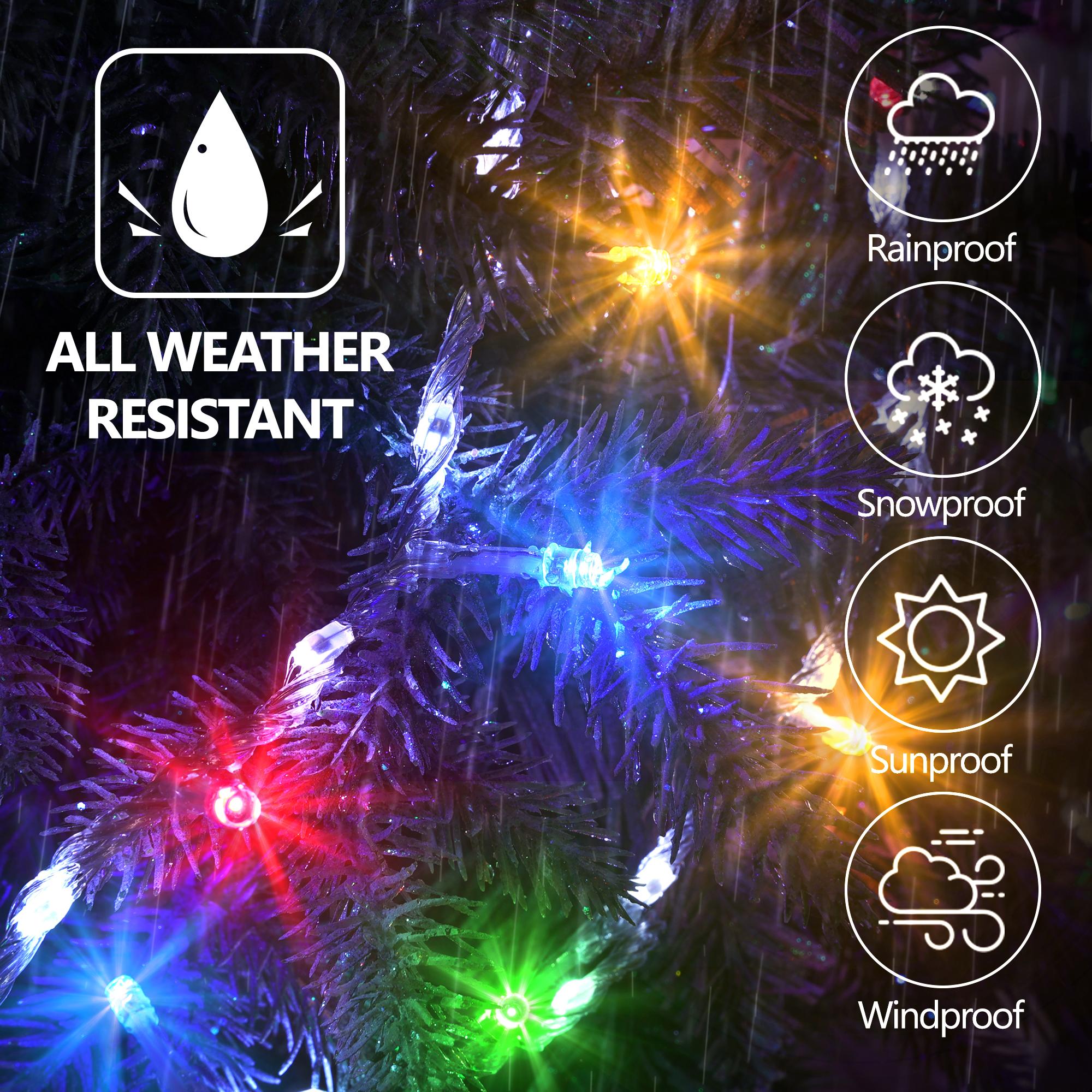 30FT Outdoor Water Flowing Lights - 240 LEDs Christmas Multicolor String Lights with 8 Basic Modes + 6 Flowing Modes,Outdoor Waterproof Timmer Memory Function Patio Lights