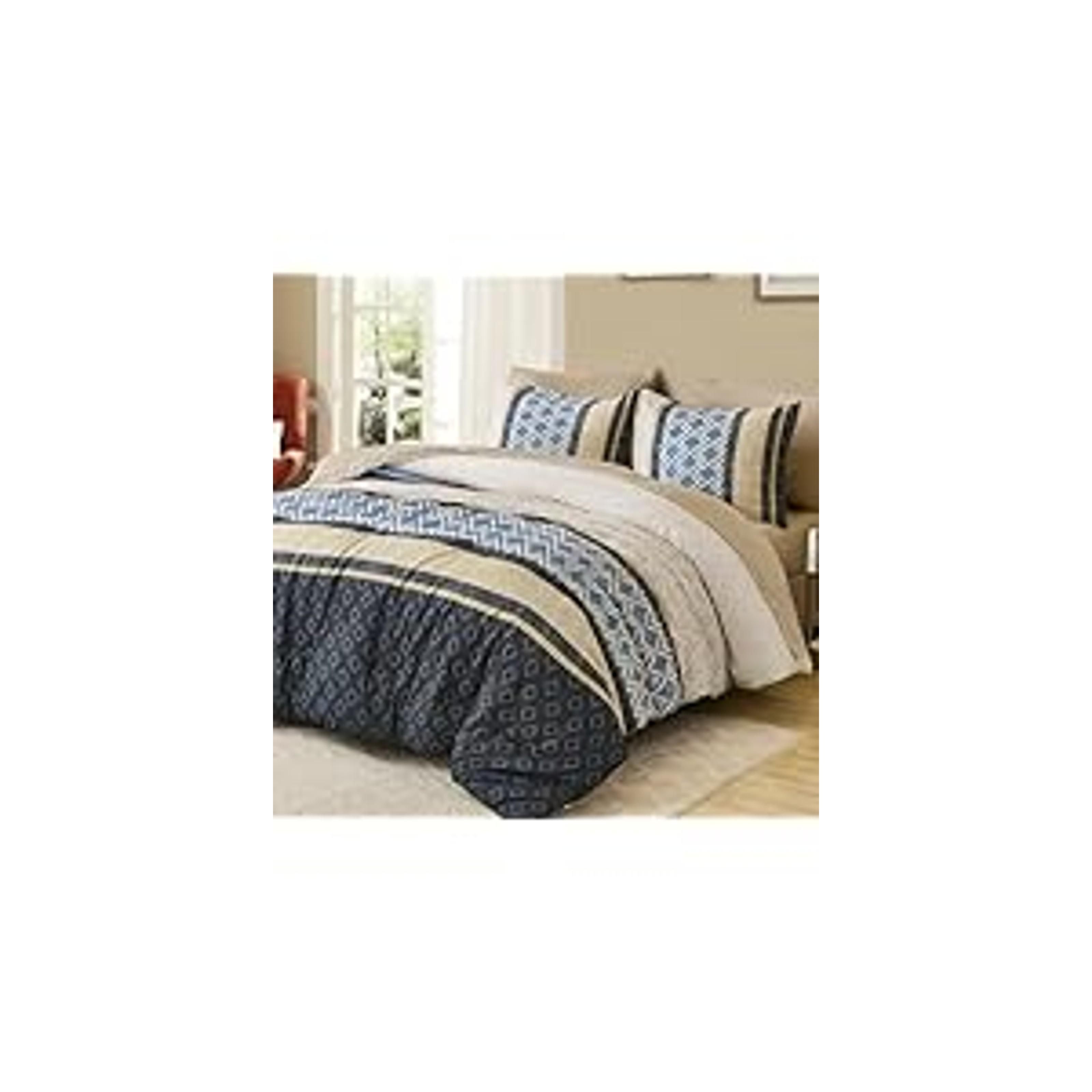 Boho Comforter Set Queen Size 8 Piece Bed in a Bag Bohemian Striped Bedding Quilt Set Aqua Paisley Floral Comforter and Sheet Set,Soft Microfiber Complete Bedding Sets for All Season