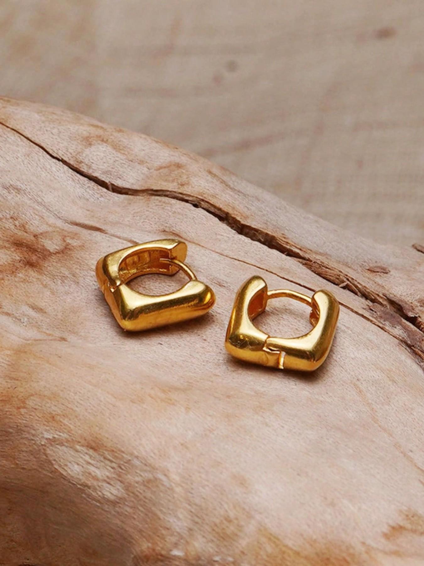 Women's Geometric Hoop Earrings, Vintage Simple Design Copper Ear Cuffs, Casual Daily Party Jewelry, Perfect for Mother's Day Christmas