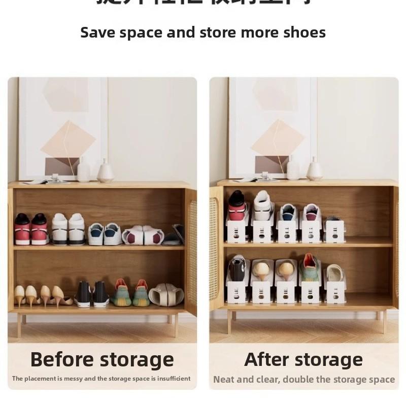 Double-layer shoe rack adjustable Double Tiers shoe storage artifact Organiser household space-saving shoe cabinet layered partition sorting shoe rack
