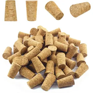 100 Pack Corks for Crafts, Tapered Wine Bottle Cork Stoppers Replacement Corks for Wine Beer Bottle, Leakproof