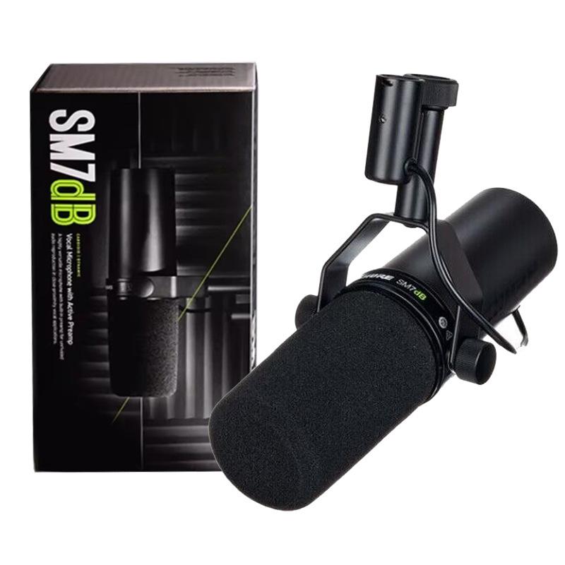 SM7dB Corded Professional Dynamic Studio Mic with Built-in Preamp, High Gain, Low Noise, for Streaming Setup, Podcast, Live Recording – Audio Equipment (Xlr)