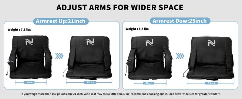 Lilypelle Heated Stadium Seats Bleacher Seat with Back Support & Arm Armrest, Portable 6 Reclinng Positions Stadium Chair for Sports Events, Outdoors(Power Bank is Not Included) Lilypelle Heated Stadium Seats Bleacher Seat with Back Support & Arm Armrest, Portable 6 Reclinng Positions Stadium Chair for Sports Events, Outdoors(Power Bank is Not Included)