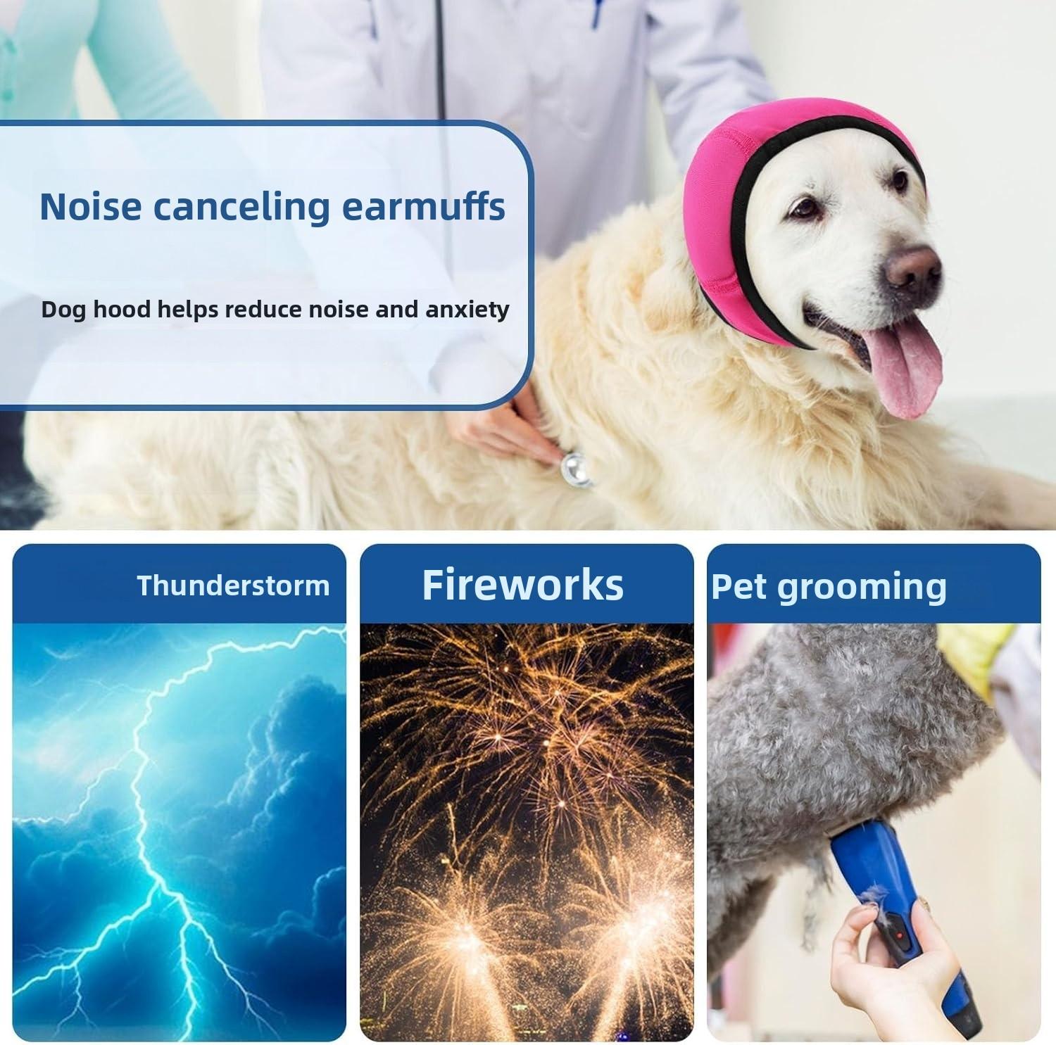 Thickened and oversized dog earmuffs for swimming, noise-reducing calming hat, warm hoodie 0kg with noise-reducing earmuffs available
