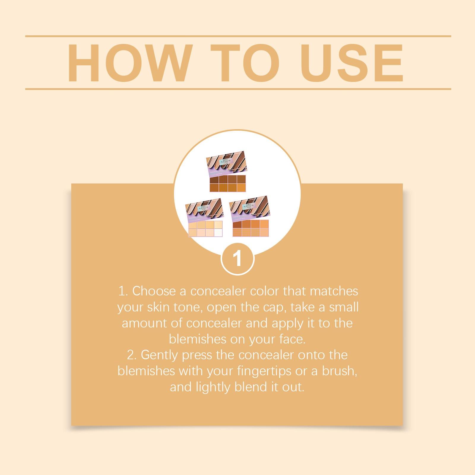 Zephoco Matte Gradient Concealer Cream Hydrating Flawless Coverage, Buildable Matte Finish, Cover Face Spots Acne Scars Freckles Dark Circles, Contouring Palette, Makeup Essential