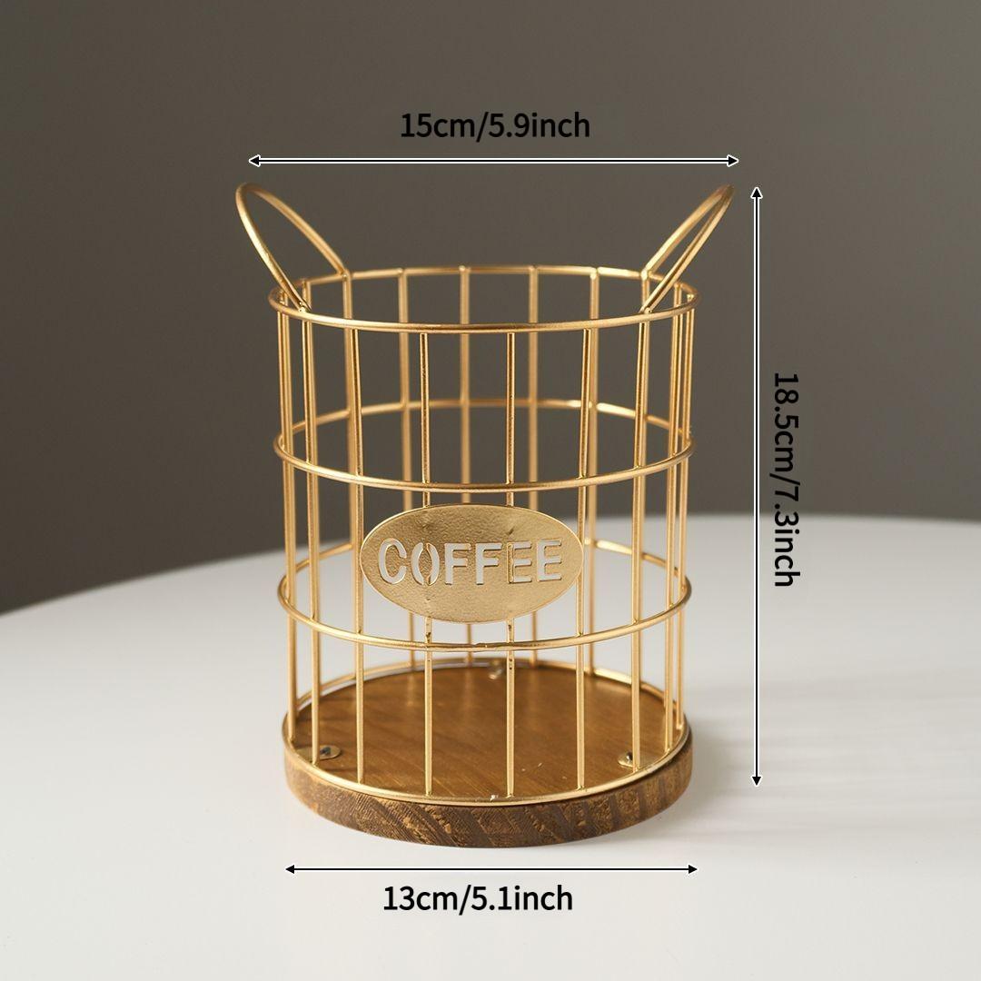 Metal Coffee Capsule Storage Basket, Geometric Design, Snack and Candy Dish, Creative Fruit Bowl, Modern Decorative Plate