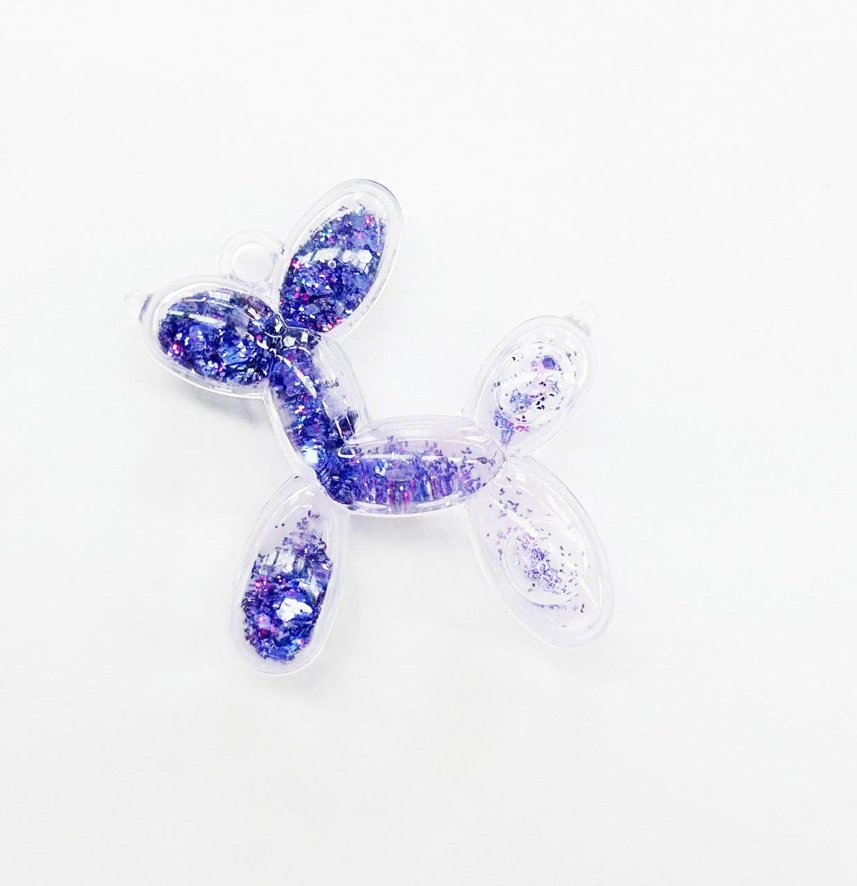 Acrylic Colored Balloon Dog Keychain, Handmade DIY Craft Material, Bag Pendant, Creative Accessories for Crafts and Gifts