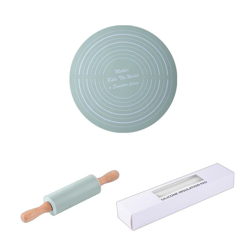 Dough Kneading and Rolling Pin Baking Set – Rolling Pin and Dough Mat Set, easily make cakes and dough, includes a round mat set, a must-have kitchen baking tool for home bakers and cooking enthusiasts