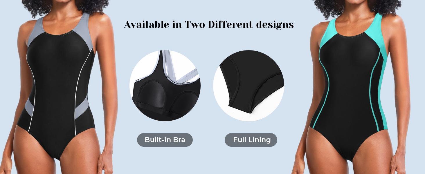 Tempt Me Women One Piece Swimsuits Athletic Racerback Swimwear Training Exercise Slimming Bathing Suit