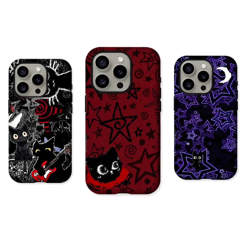 [MAGSAFE AVAILABLE] Grunge Star Gothic Phone Case Y2K Emo Cover for iPhone 17 Pro Max 17 Air 17Pro 16 15 14 13 12 11 Pro Max Series & Galaxy Series – check our available sizes