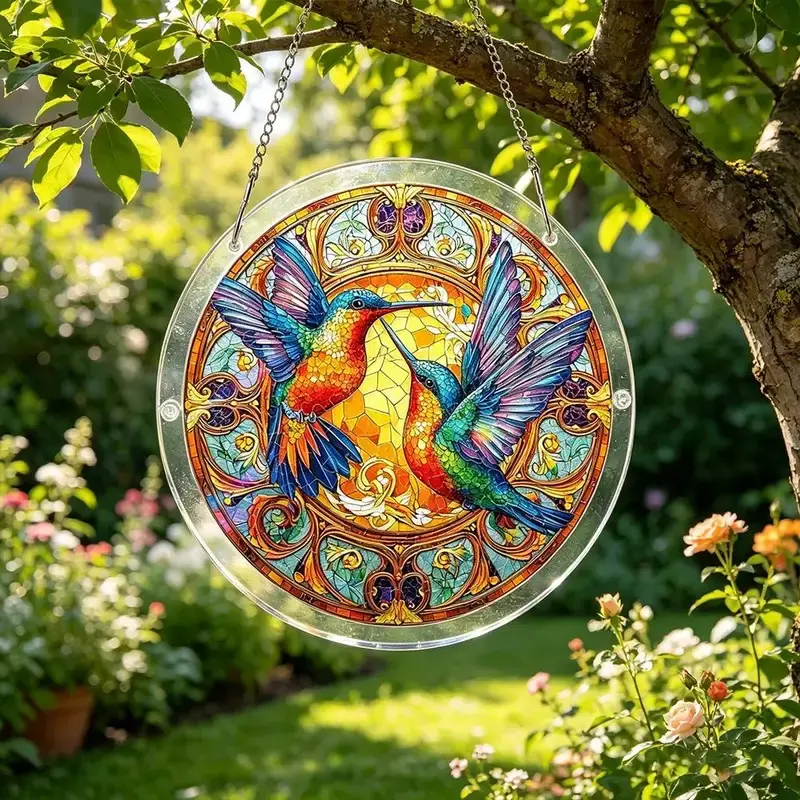 2-in-1 Tree of Life Suncatcher Puzzle - Acrylic Stained Glass Style Window Hanging, Home Hanging Decor, Stress Relief Adult DIY Decor