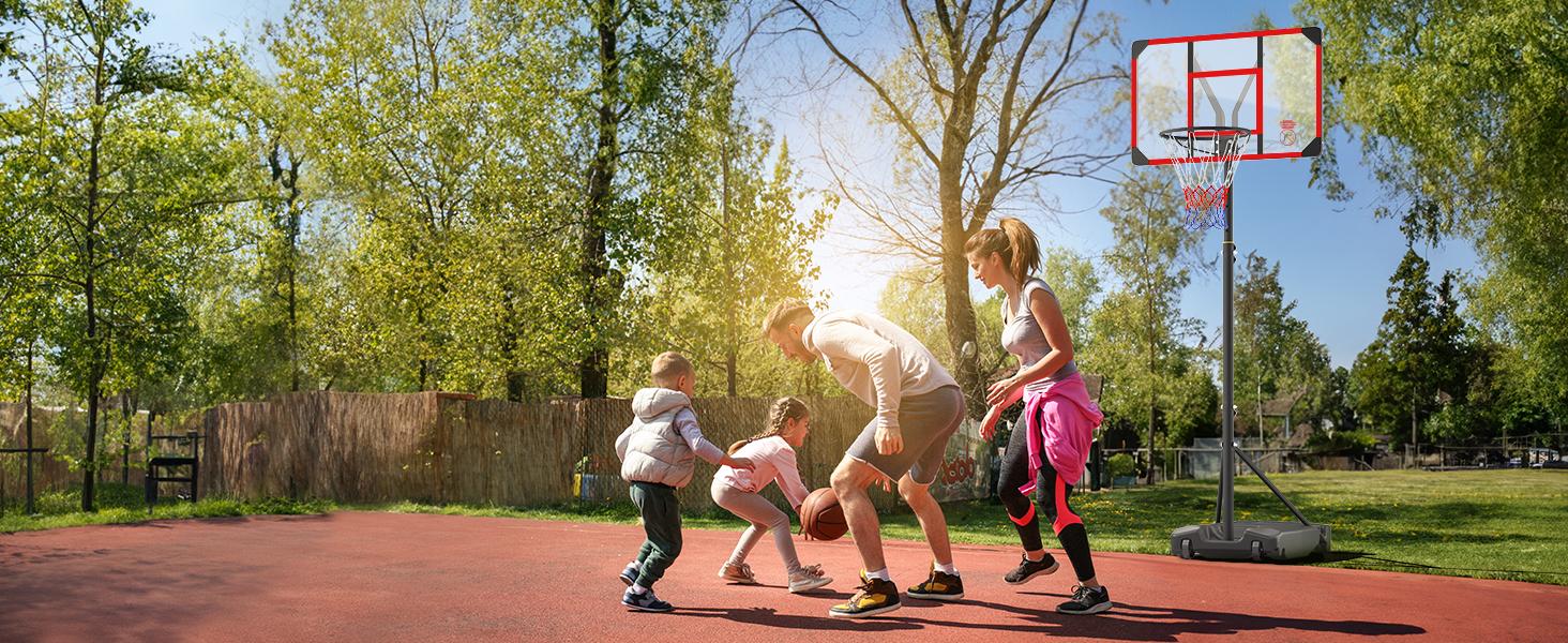Kids Basketball Hoop Outdoor 4.82-8.53ft Adjustable, Portable Basketball Hoops & Goals for Kids/Teenagers/Youth in Backyard/Driveway/Indoor, with Enlarged Base and PC Backboard
