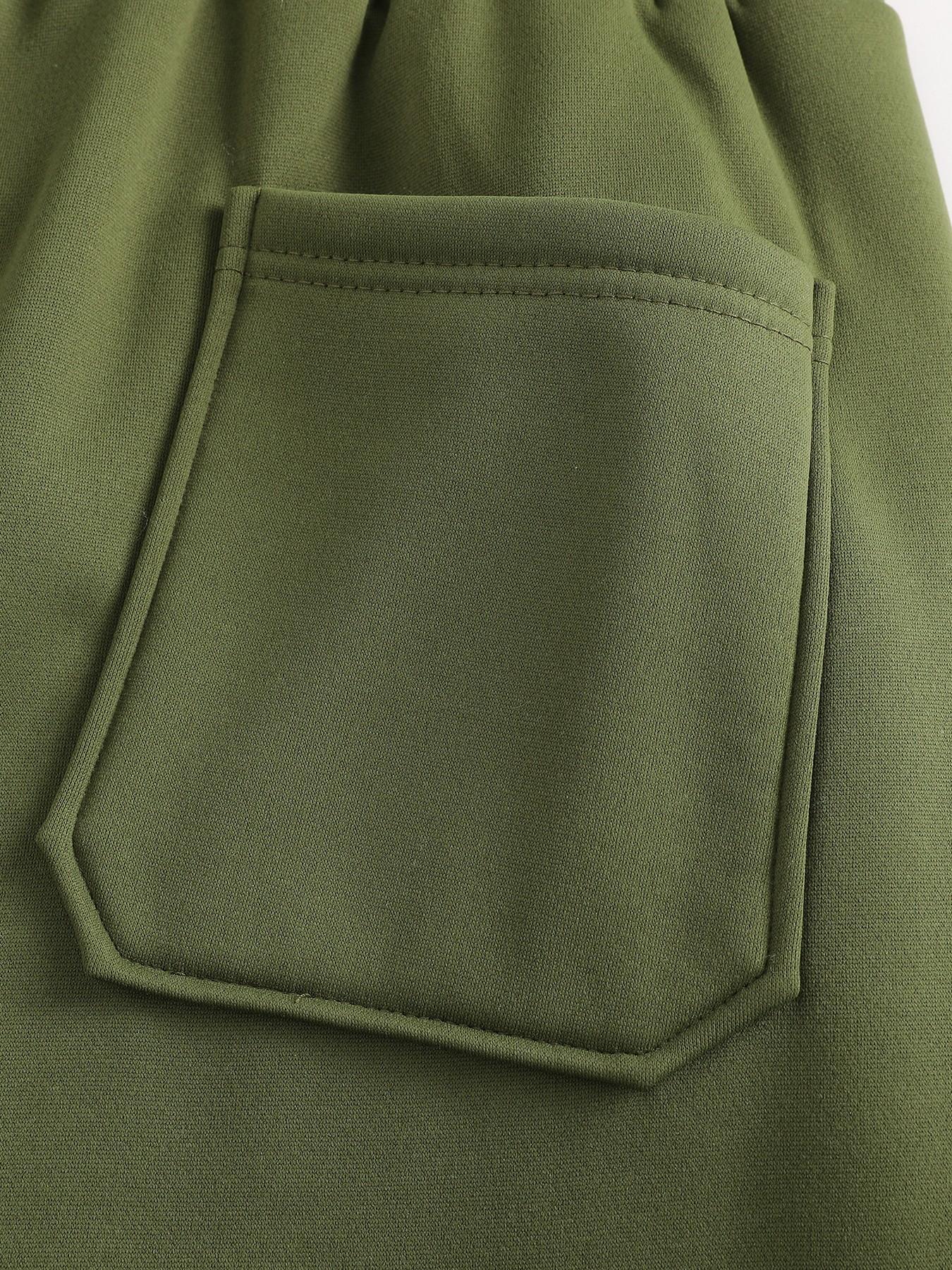 Men's Fleece Lined Loose Pants, Wide Leg Street Style Long Pants, Y2K Workwear with Drawstring, Casual Daily Commute, Activewear, Athletic, Sportswear