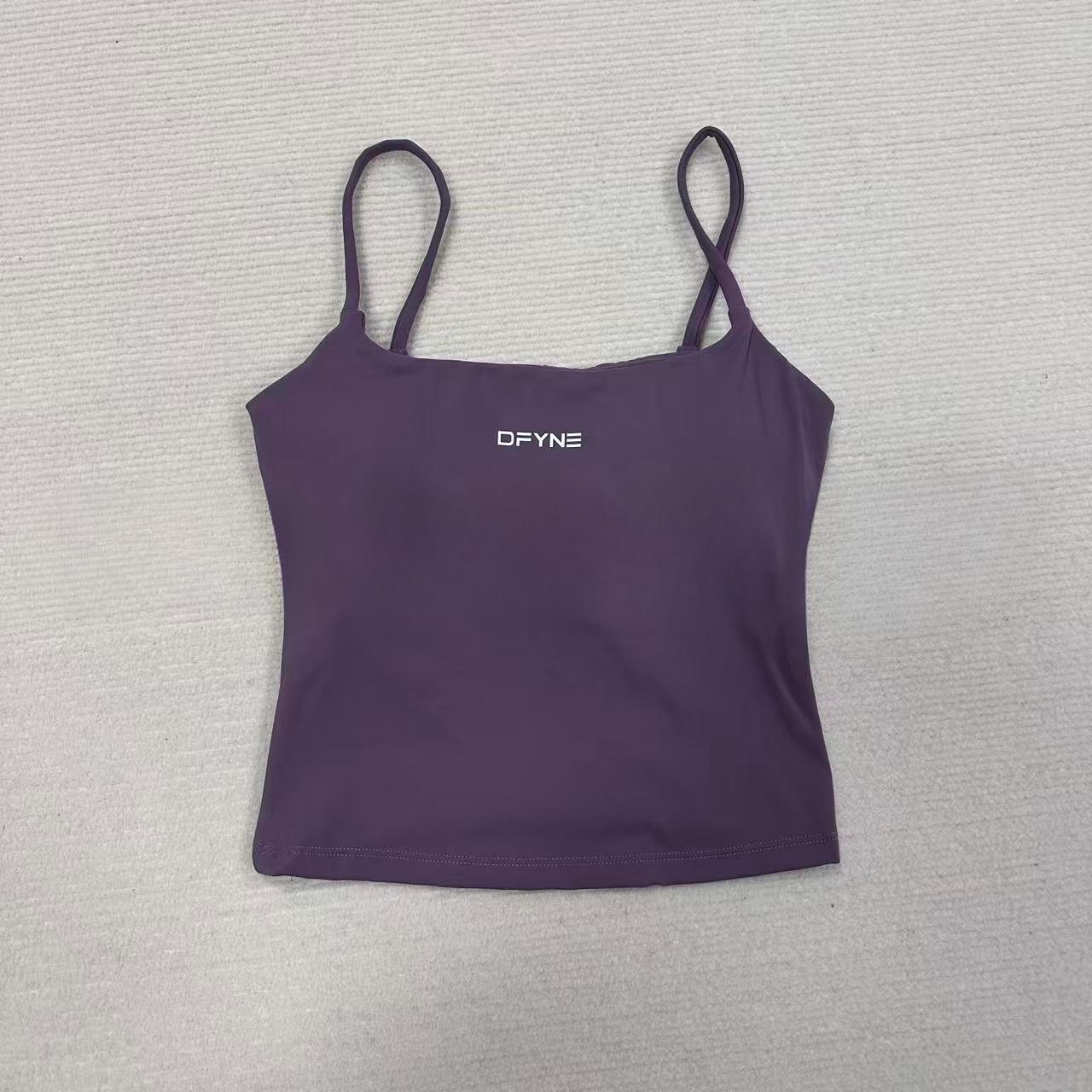 DFYNE Double Shoulder Strap Yoga Tank Top | Brushed Fabric, Soft and Skin-Friendly | Backless Design, Show Off Elegant Shoulder Shapes During Fitness