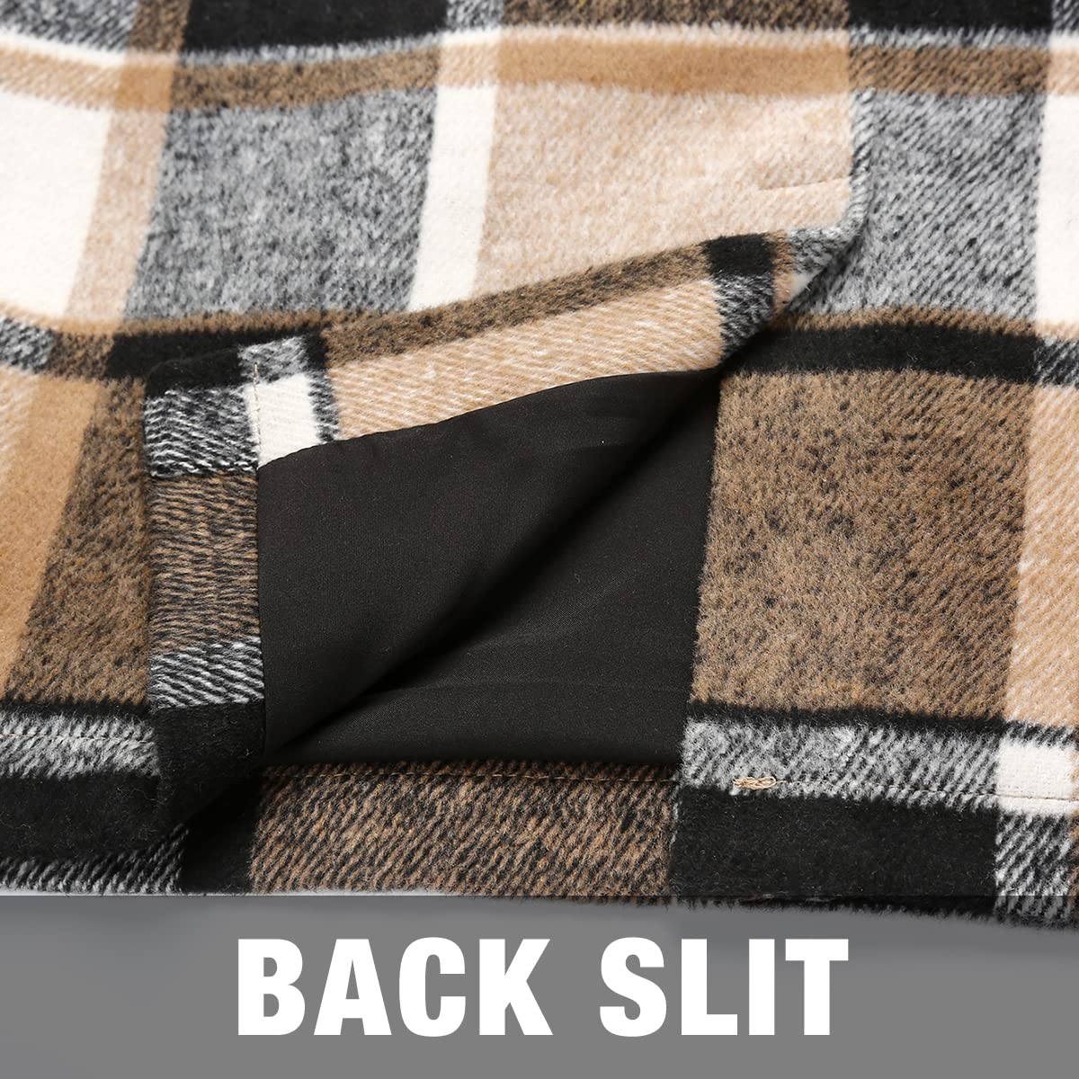 IDEALSANXUN Plaid Pencil Skirts High Waisted Wool Knee Length for Women Fall Winter Skirts Long Midi Tweed Skirt Faldas de Invierno Para Mujer Business Casual Outfits for Women Work Office Skirt Tartan Skirts Holiday Outfits Womenswear Bottoms