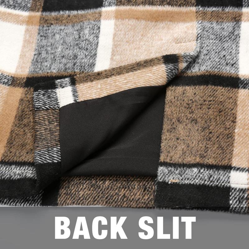 IDEALSANXUN Plaid Pencil Skirts High Waisted Wool Knee Length for Women Fall Winter Skirts Long Midi Tweed Skirt Faldas de Invierno Para Mujer Business Casual Outfits for Women Work Office Skirt Tartan Skirts Holiday Outfits Womenswear Bottoms