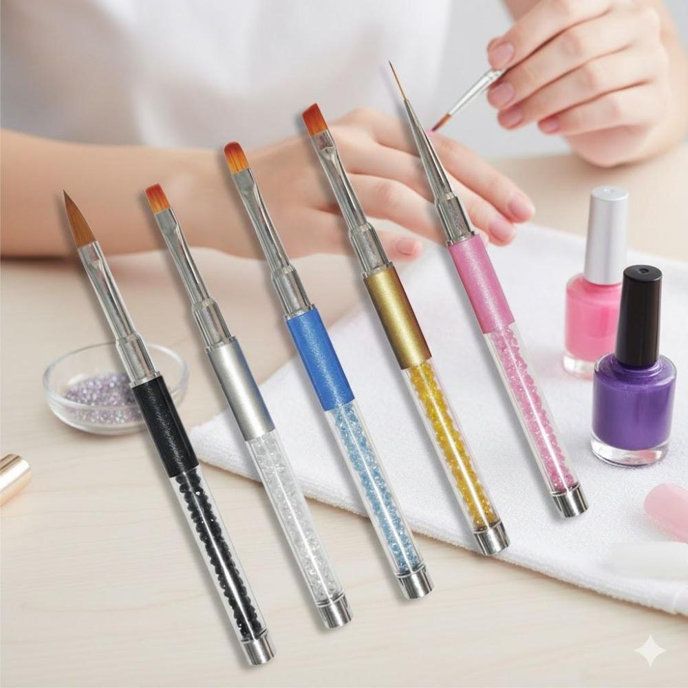 Professional Nail Art Brush Set for Acrylic Gems Glitter Design: Leak-Proof Fine Tip, Anti-Slip Handle, with Storage Box. Ideal for Gel Polish, Carving Powder, DIY & Salon Use. Easy Clean & Maintenance.