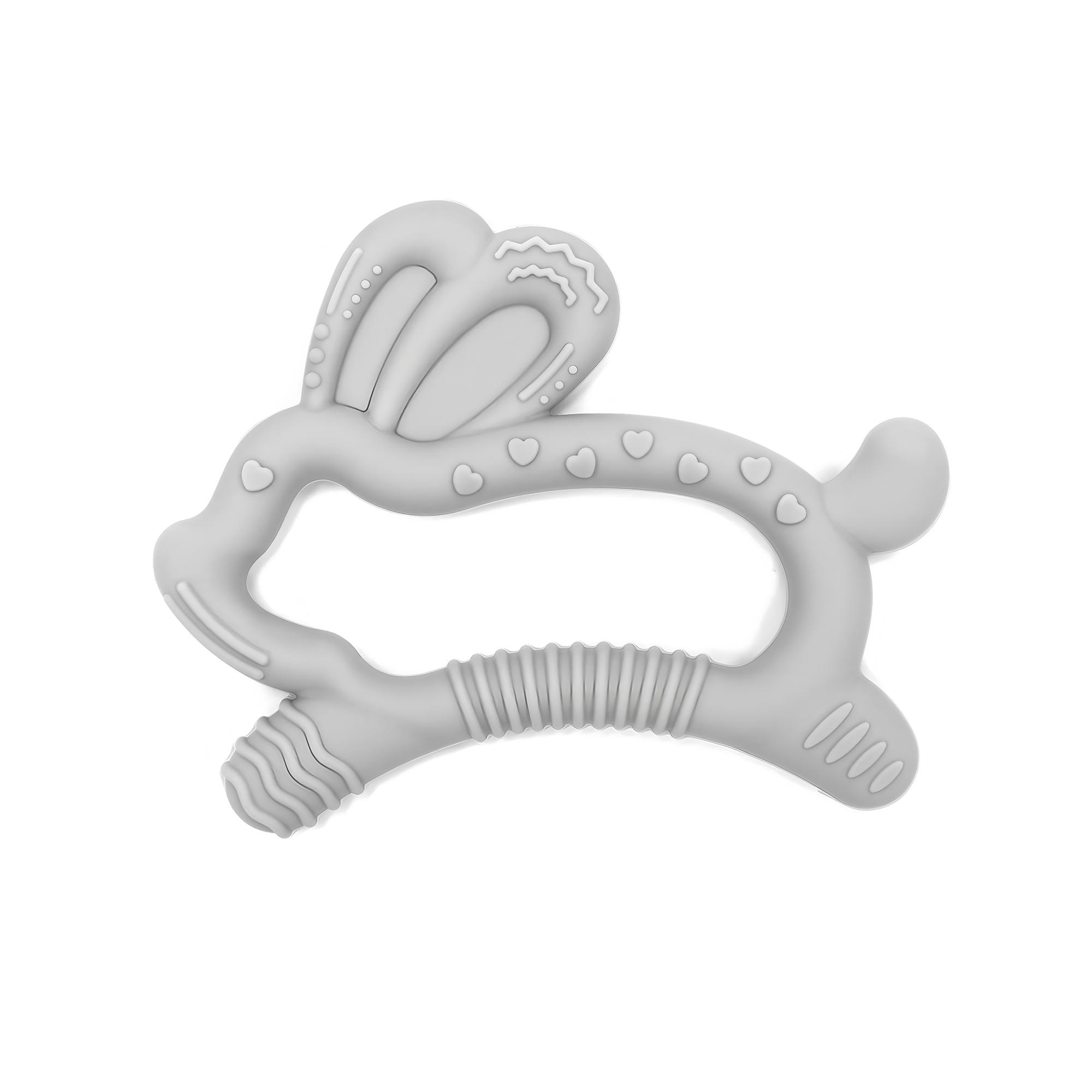 Baby Teething Toy, Easy to Grip Rabbit Silicone Teether, Comfortable & Safe Design, Perfect for Soothing Baby Gums