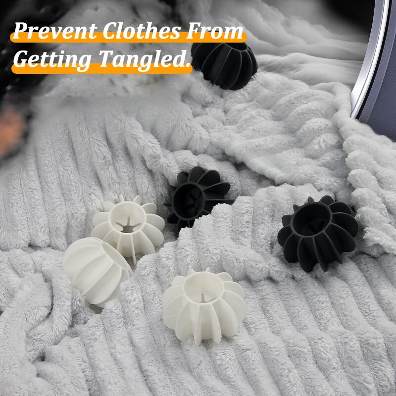 Anti-Tangling Laundry Balls, Prevent Clothes From Tangling & Knotting, Reusable Washing Machine Cleaning Balls for Front & Top Load Washer